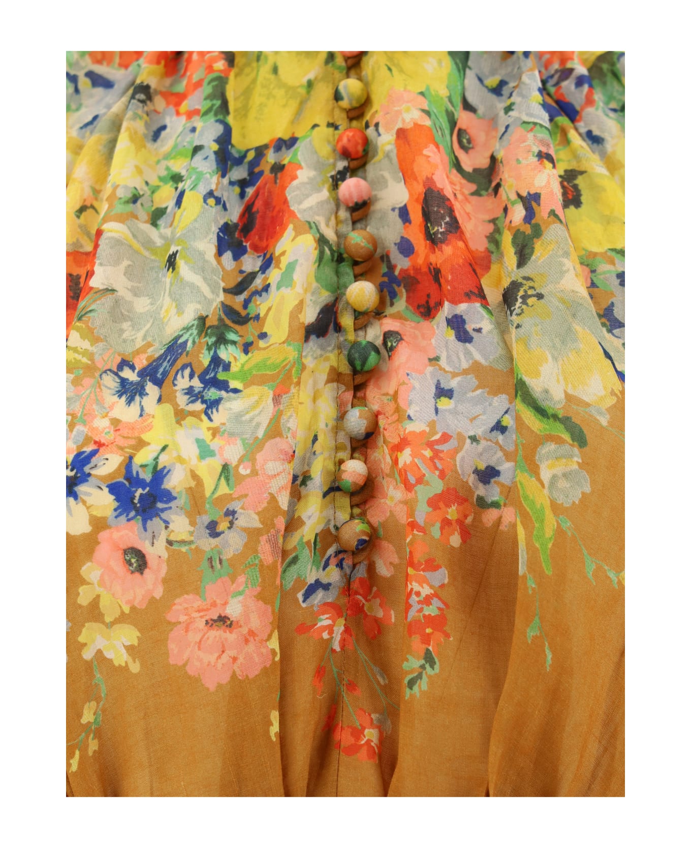 Zimmermann Alight Swing Long Dress - Tan Floral