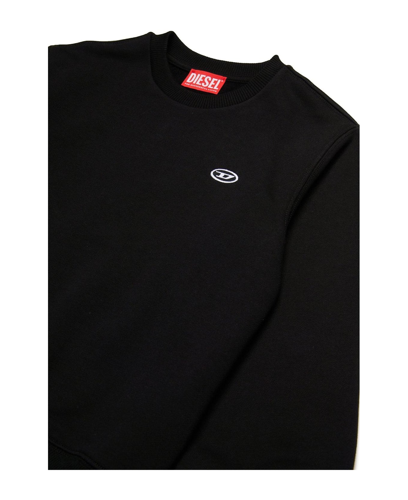 Diesel Logo Embroidered Crewneck Sweatshirt - Black