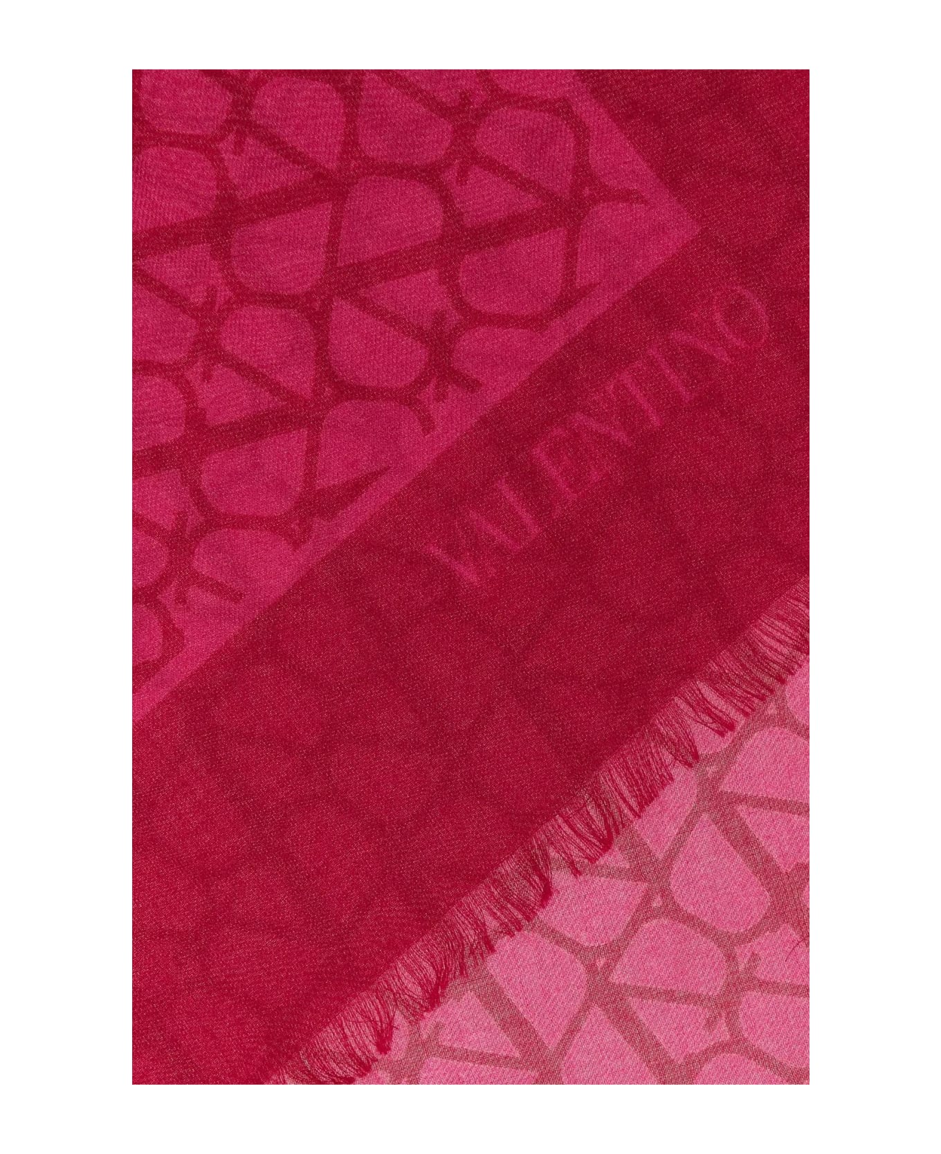 Valentino Garavani Embroidered Cashmere Blend Scarf - Pink pp