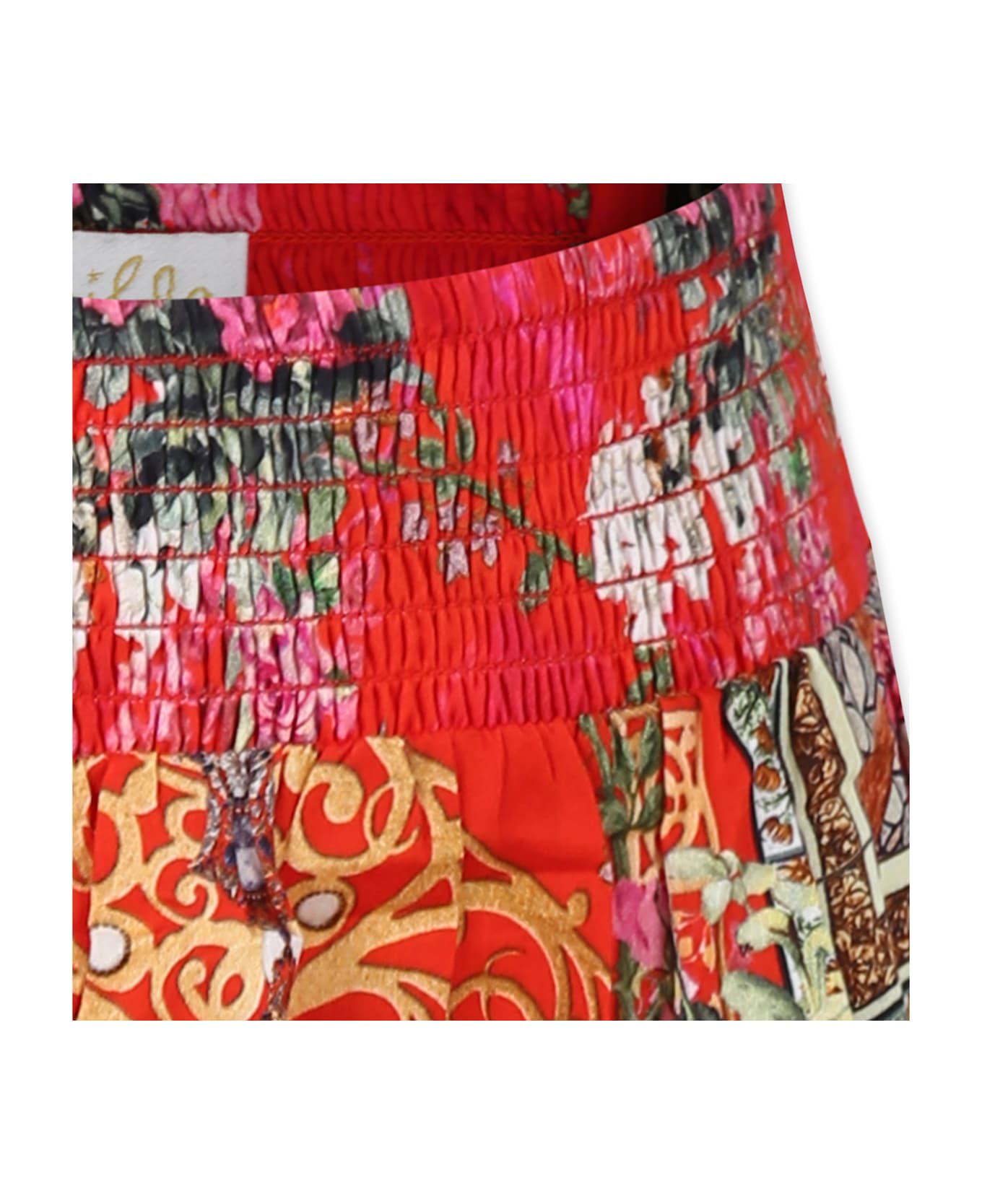 Camilla Red Skirt For Girl With Floral Print - Red