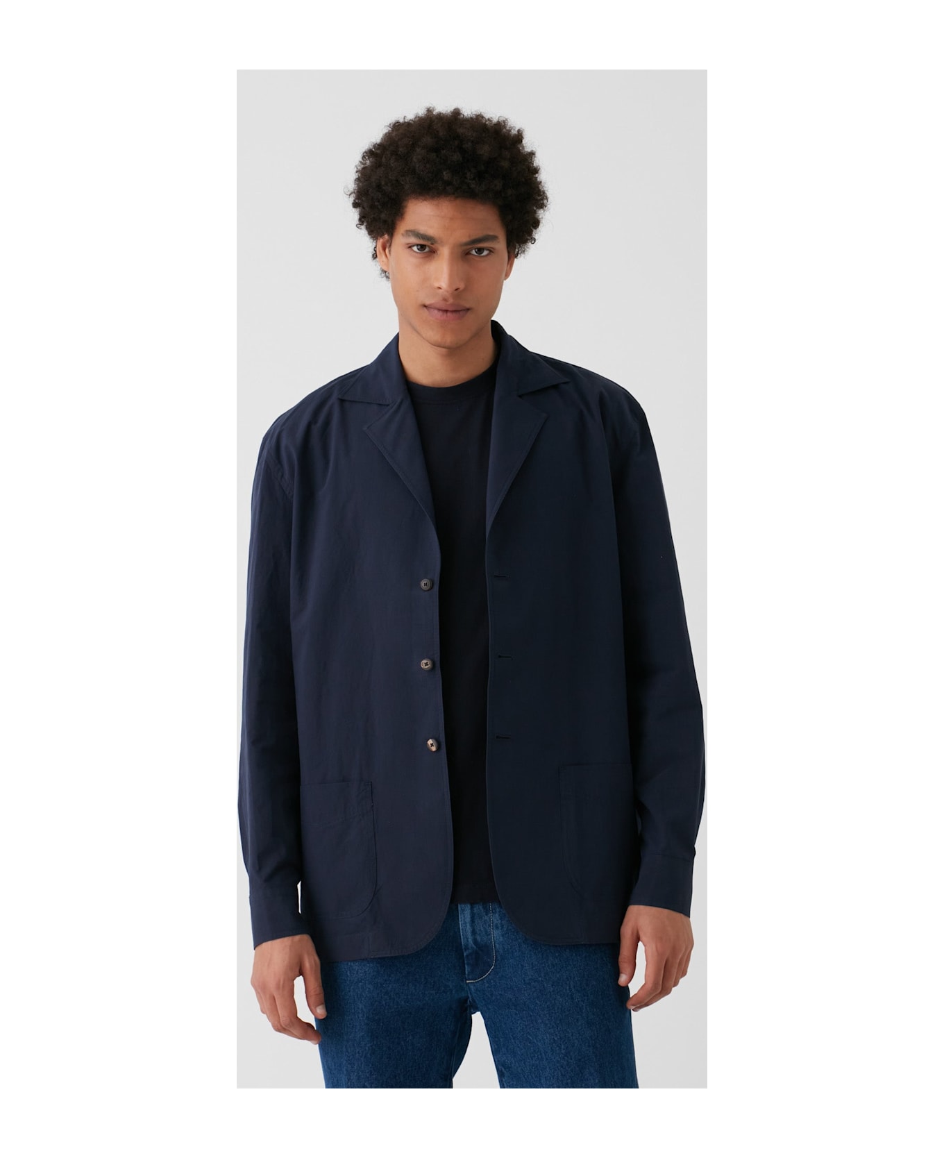 doppiaa Aabigail Unlined Blue Shirt-jacket