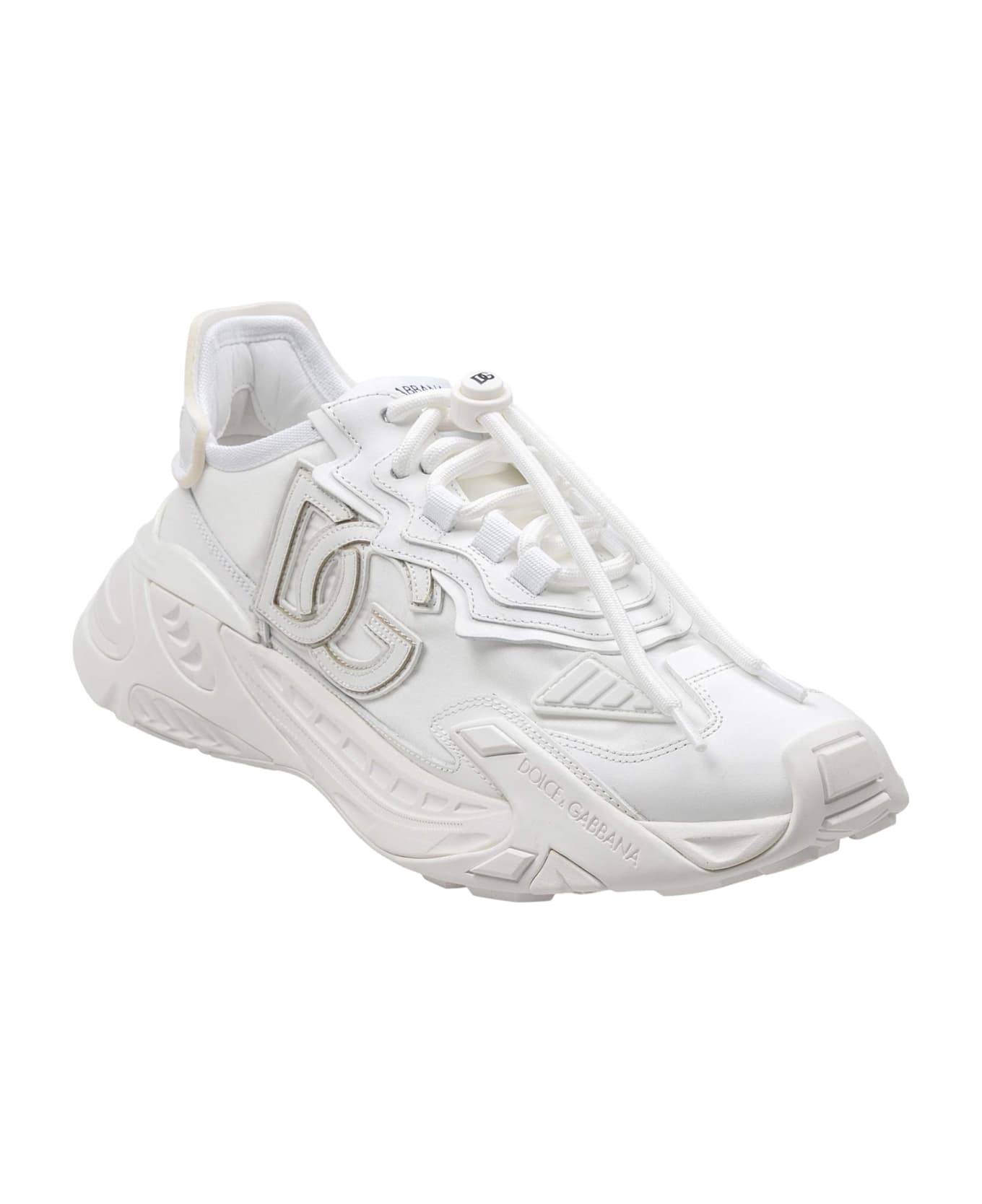 Dolce 
Gabbana Day Faster Sneaker In White Fabric - White/White
