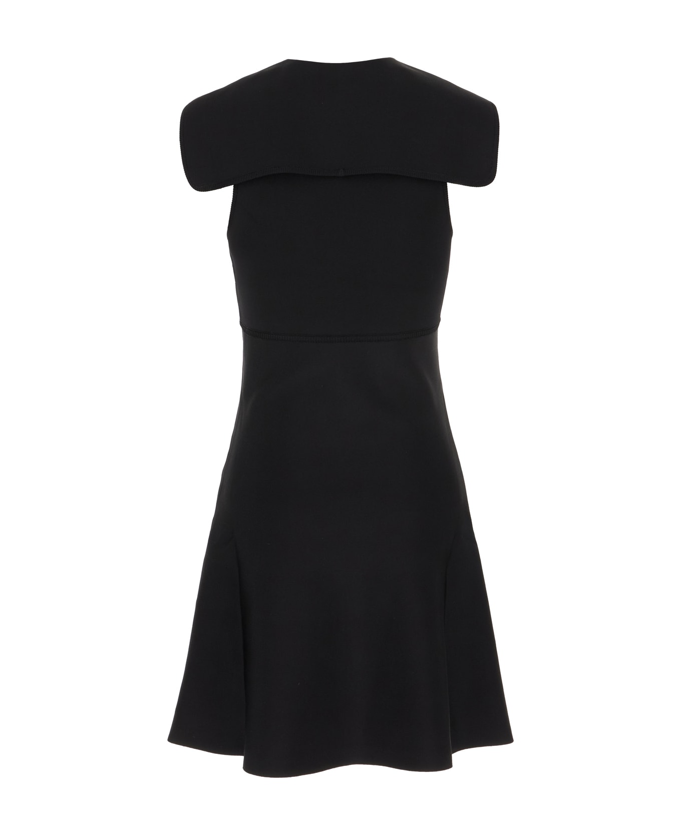 Black Stretch Viscose Blend Dress - Thumbnail 3