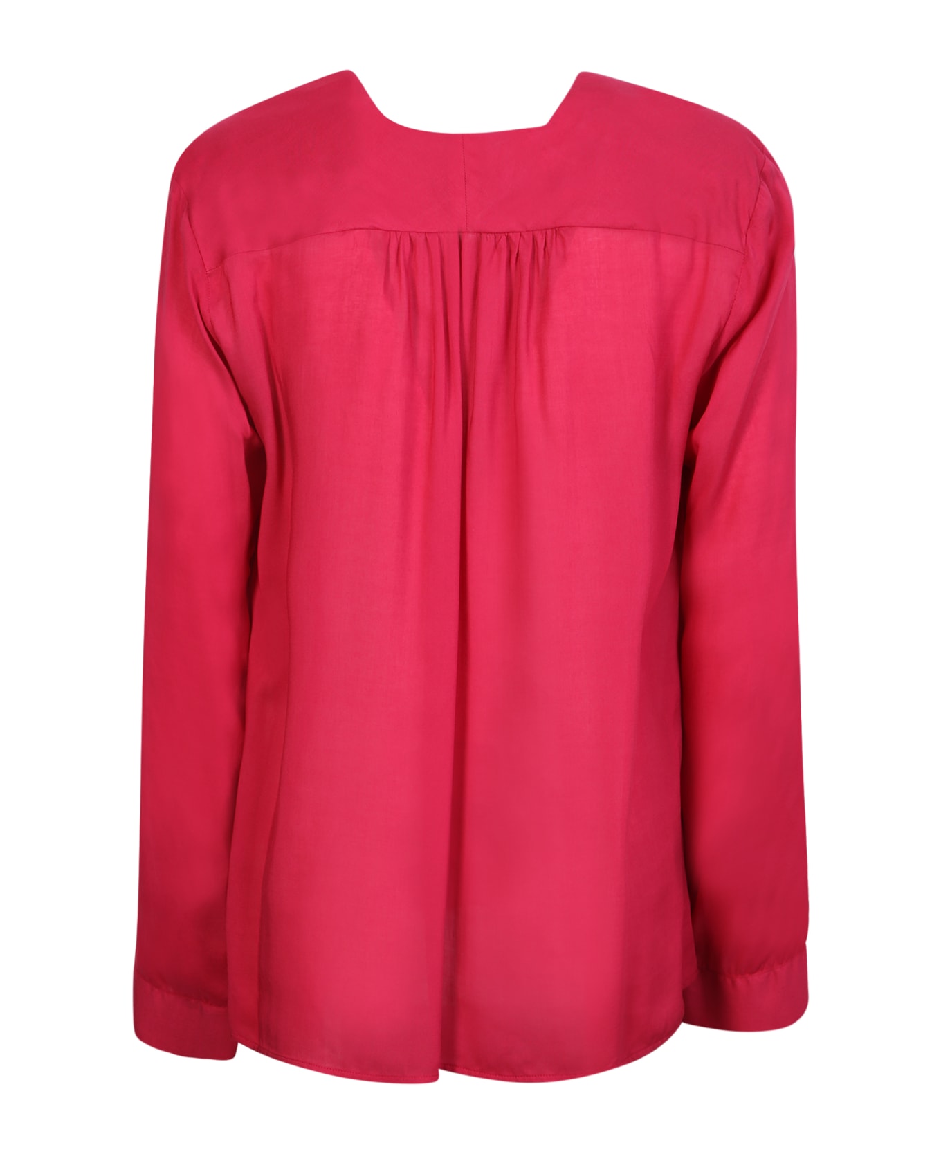 Xacus V-neck Viscose Blouse In Fuchsia - Pink