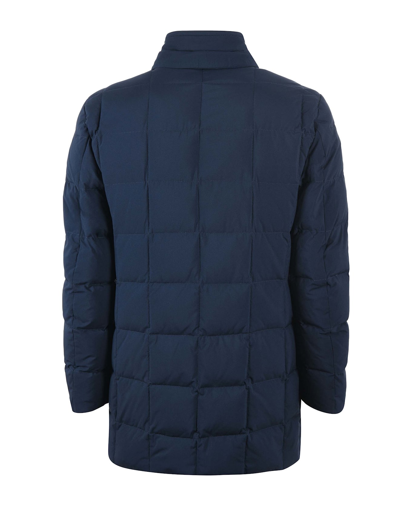 Fay Navy Blue Quilted Coat - Blue