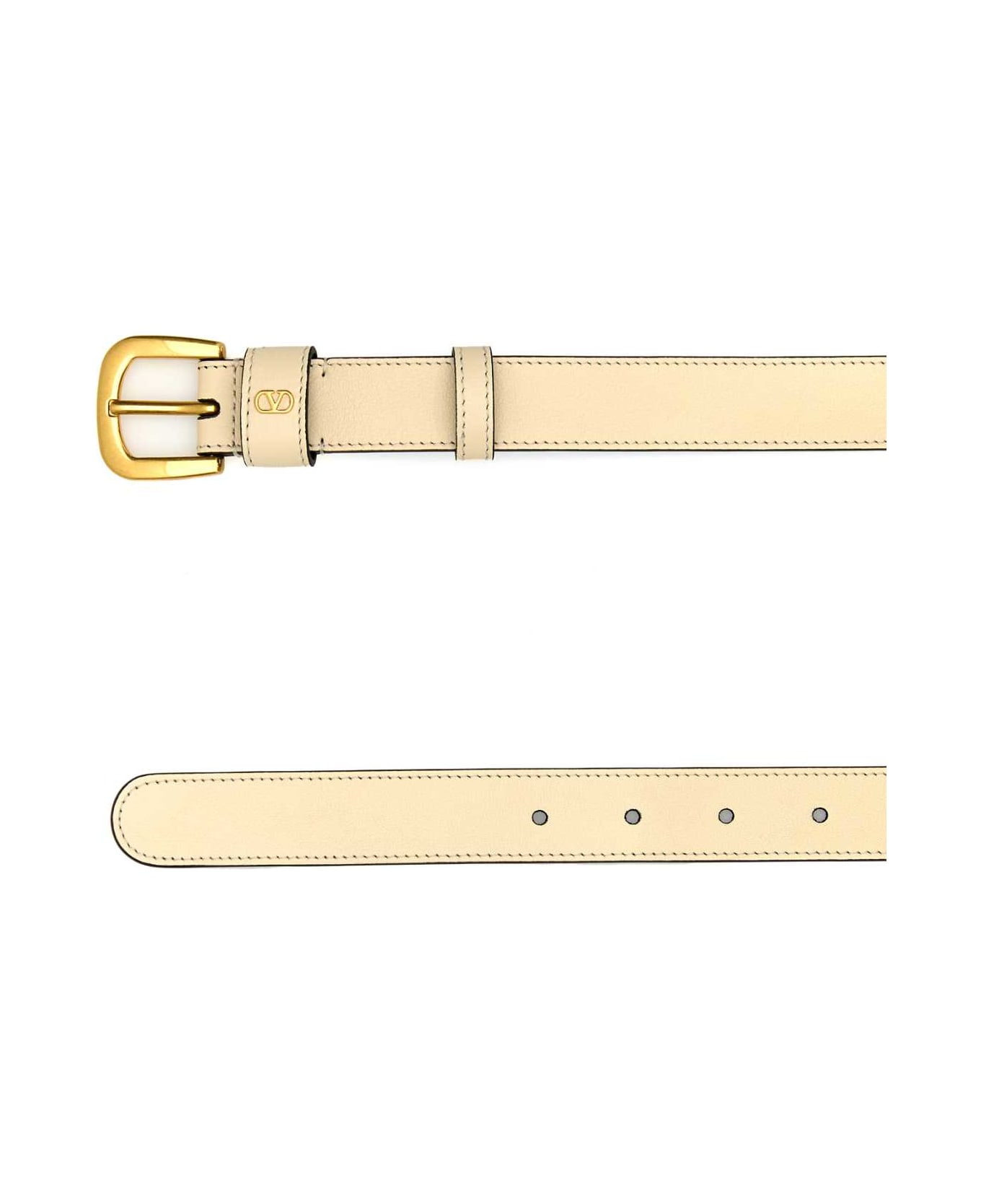 Valentino Garavani Ivory Leather Belt - BUTTERWHITE
