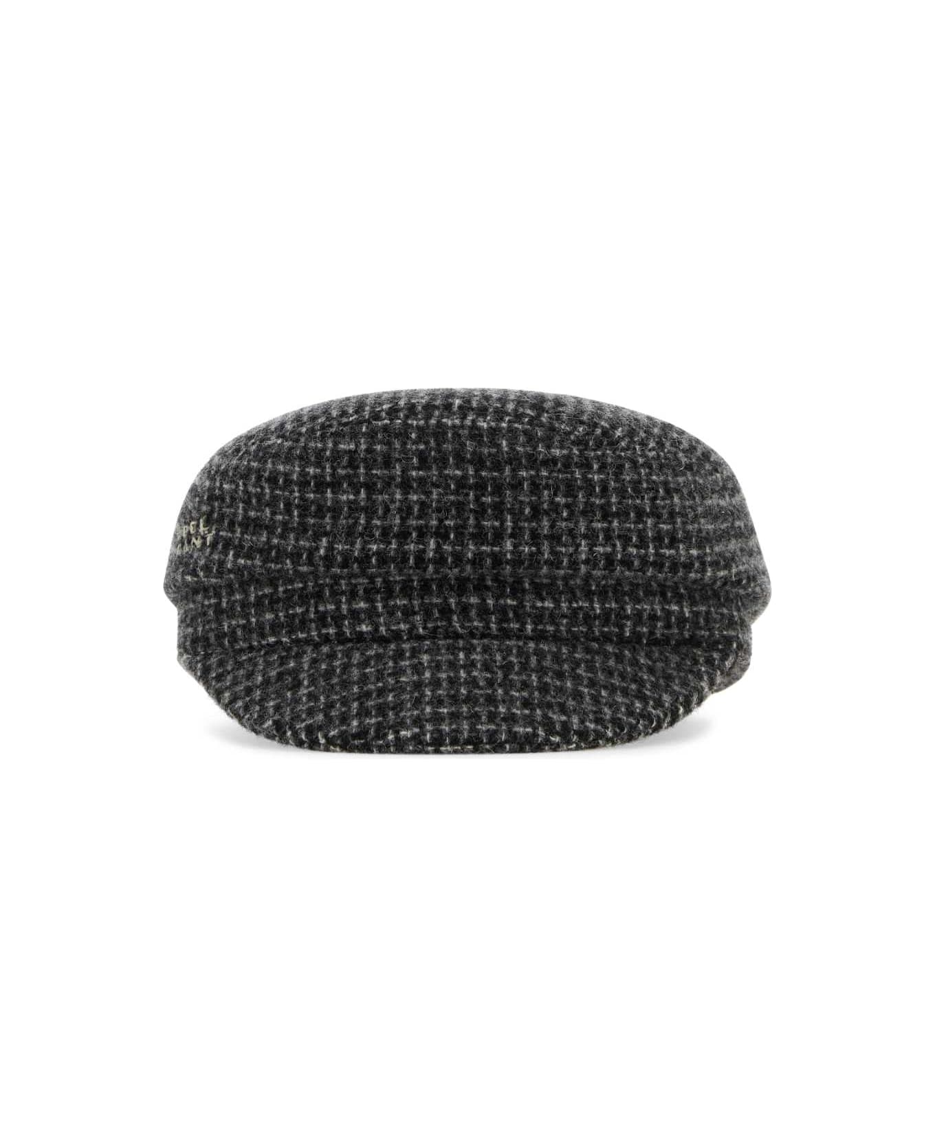 Isabel Marant Embroidered Wool Evie Baker Boy Hat - Grey