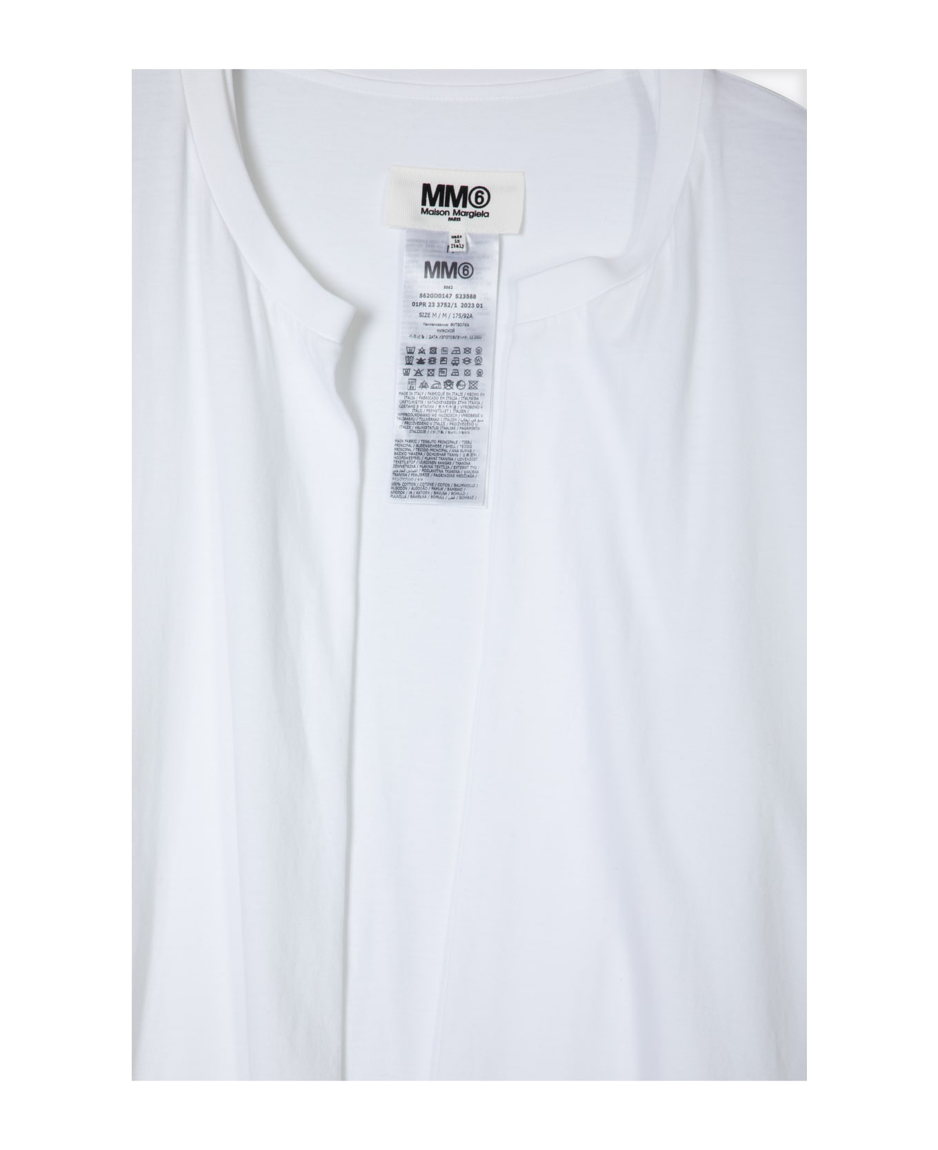 MM6 Maison Margiela Front Opening T-shirt - Bianco