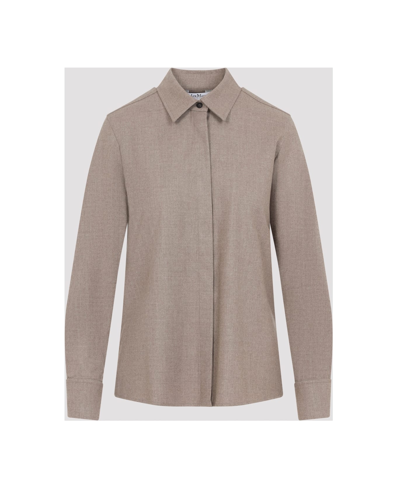 Max Mara Tebaide Foule Of Wool Shirt - Cacha Scuro