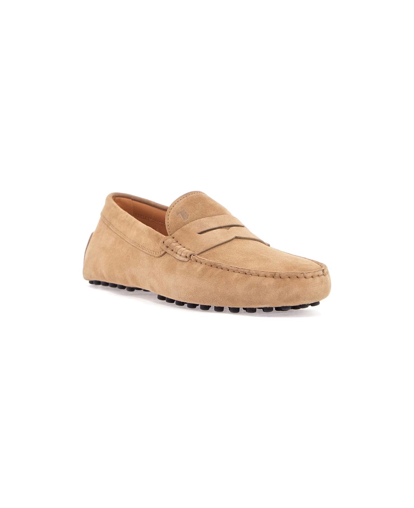 Tod's Leather Moccasin With Rubber Sole - BISCOTTO (Beige)