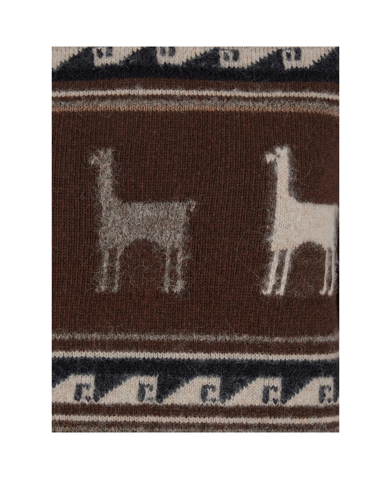 The Seafarer Brown Sweater With V Neck And Front Motif In Wool Woman - BROWN