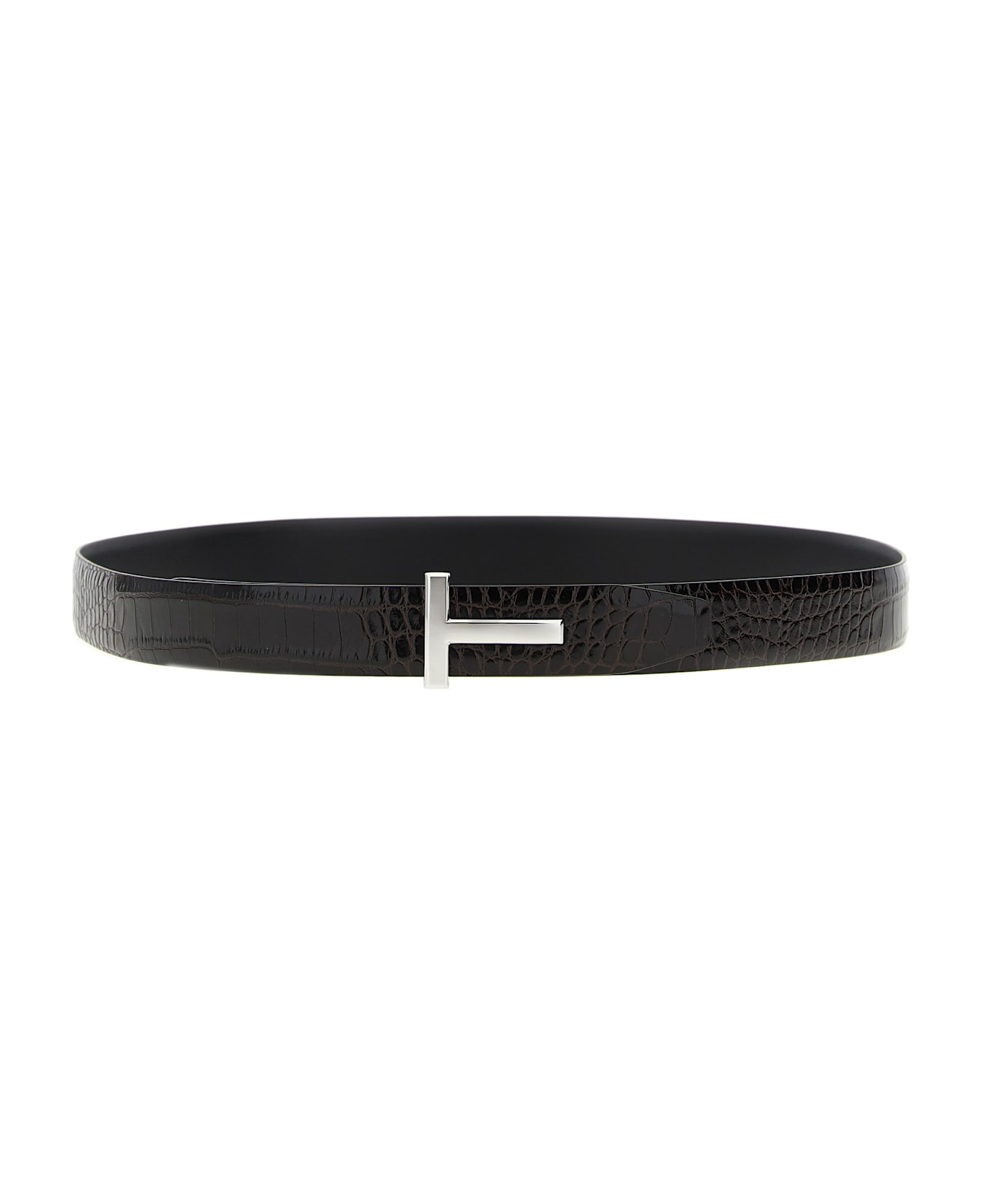 Tom Ford Reversible Crocodile Leather Belt - Brown