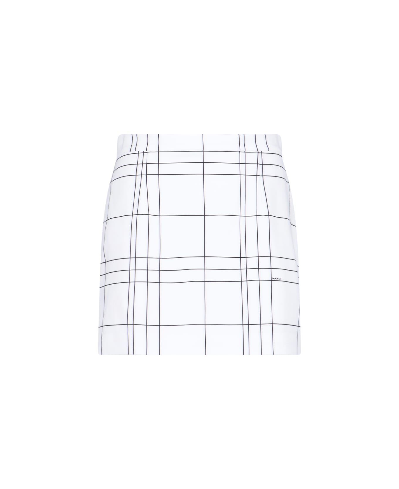 Marni Check Mini Skirt - White/Black スカート