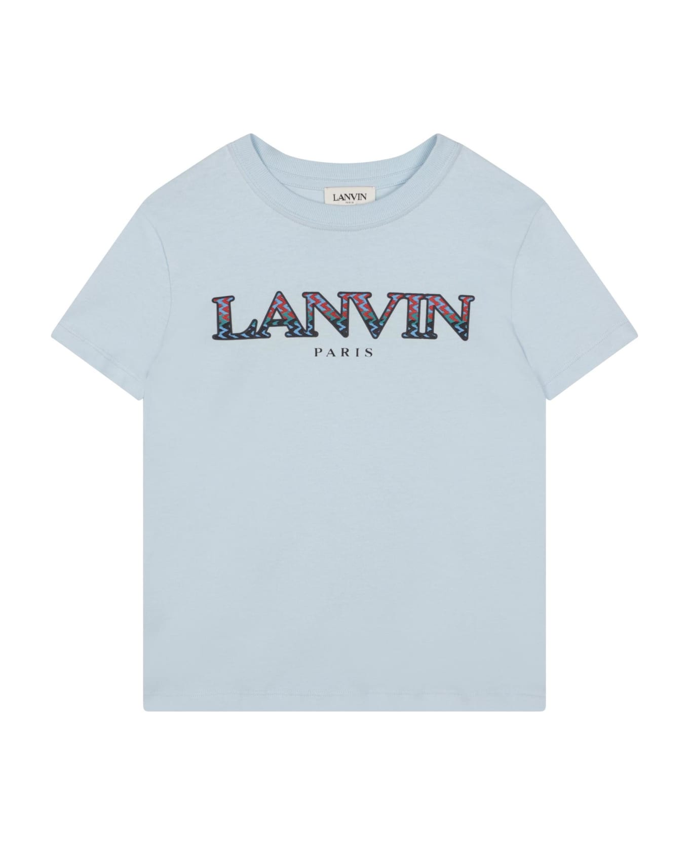 Lanvin T-shirt With Embroidery - Azzurro