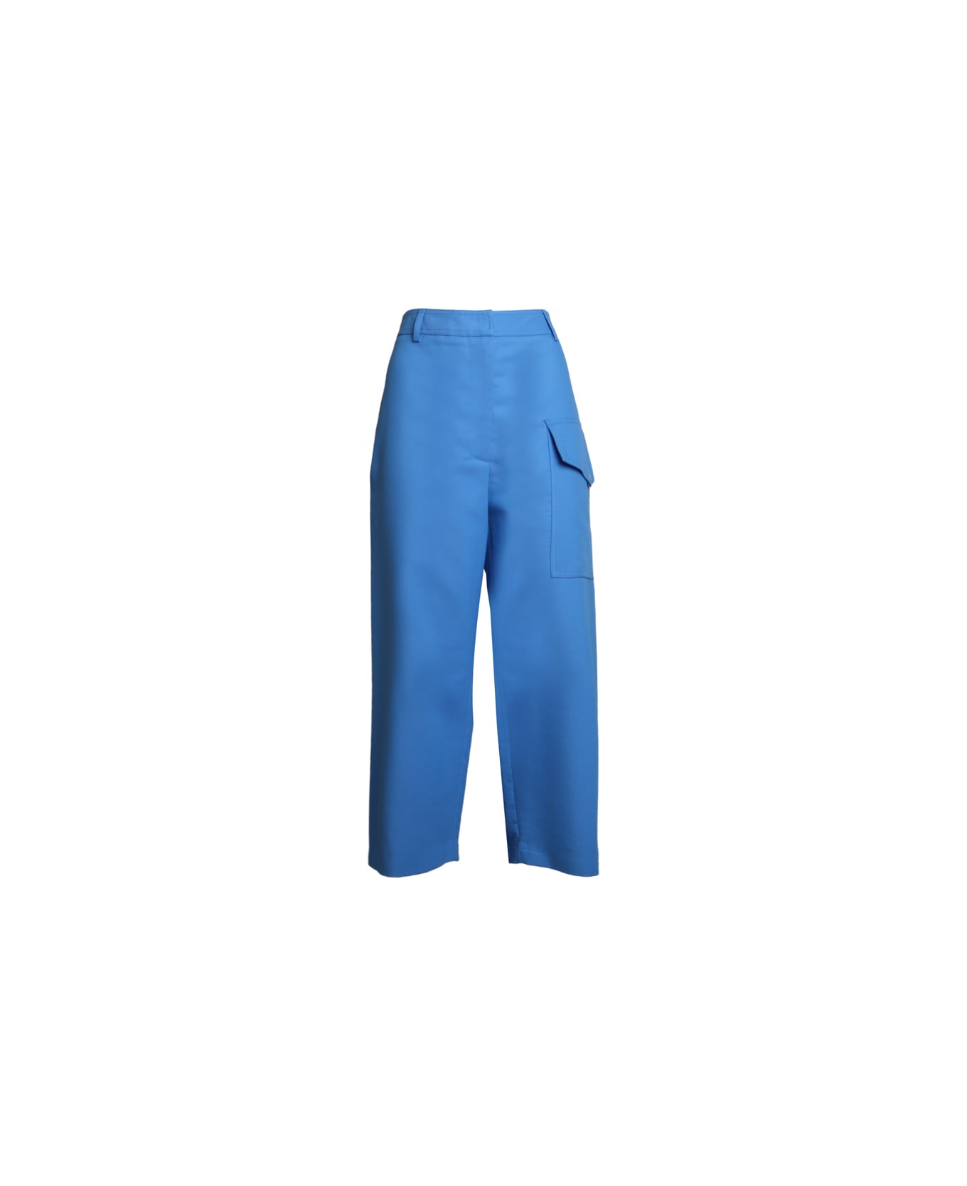 Stella McCartney Cropped Cotton Trousers - Cornflower blue