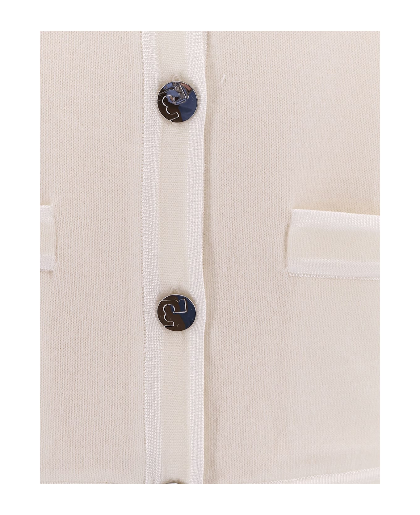 Tory Burch Kendra Cardigan - LIGHT NEW IVORY WHITE ASPARAGUS