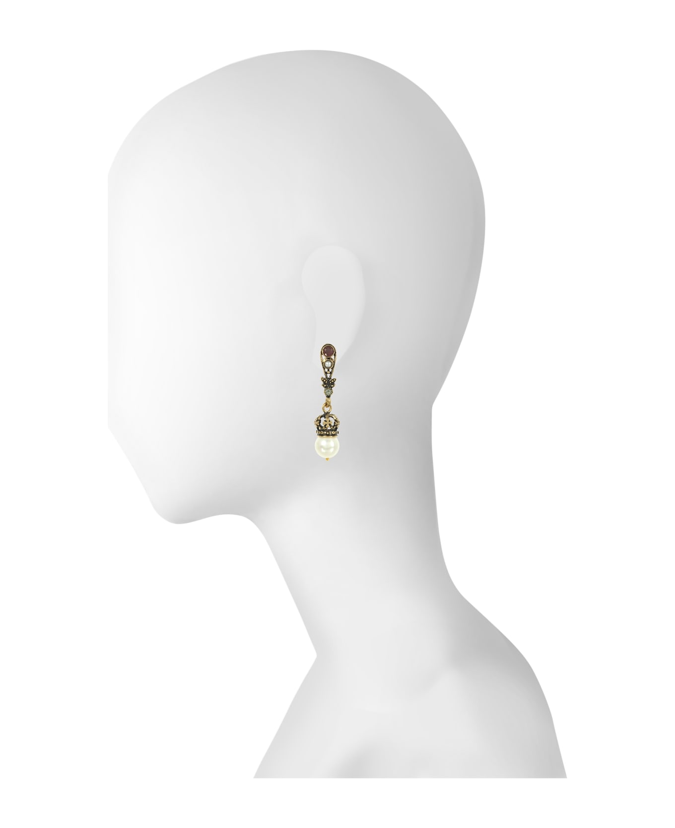 Alcozer & J Drop Crown Earrings W/pearls - Gold