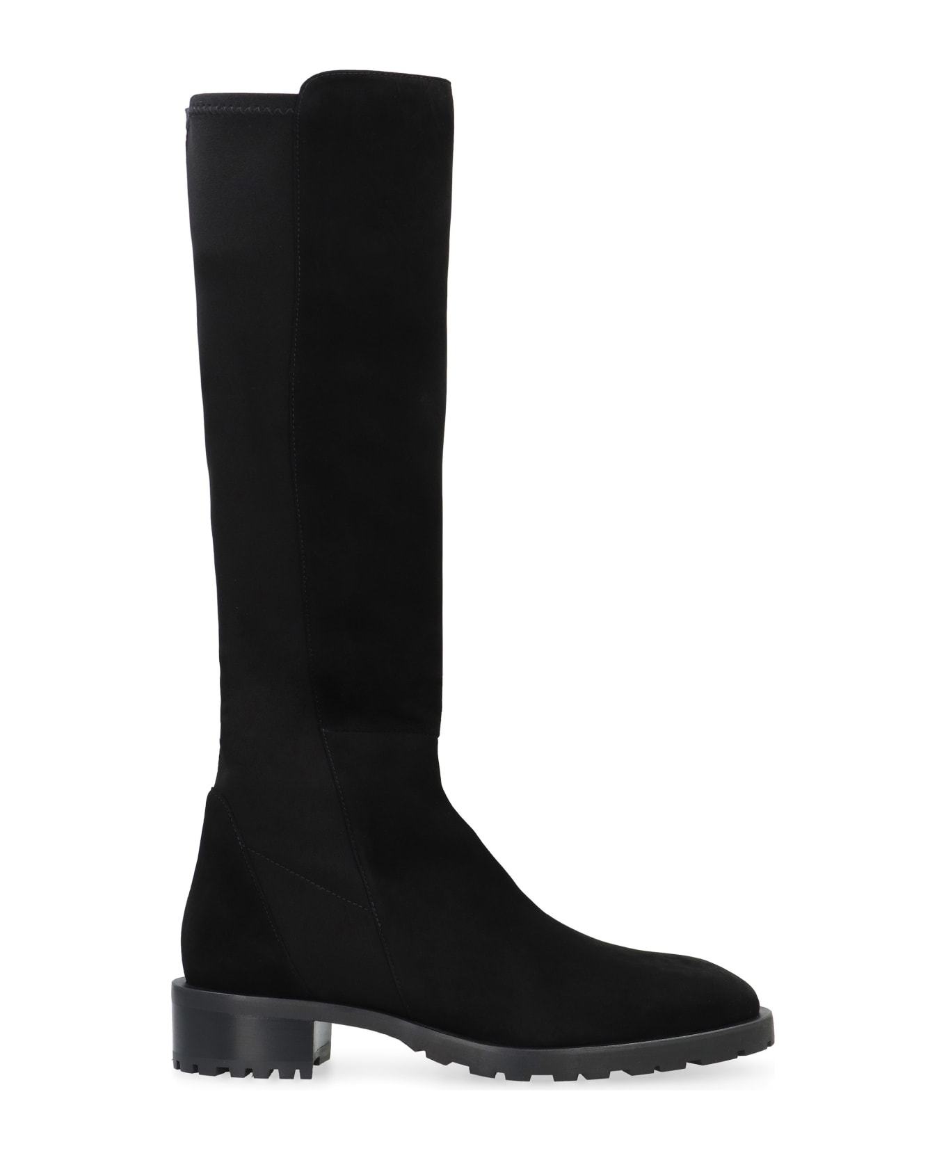 Stuart Weitzman 5050 Leather And Stretch Fabric Boots - black