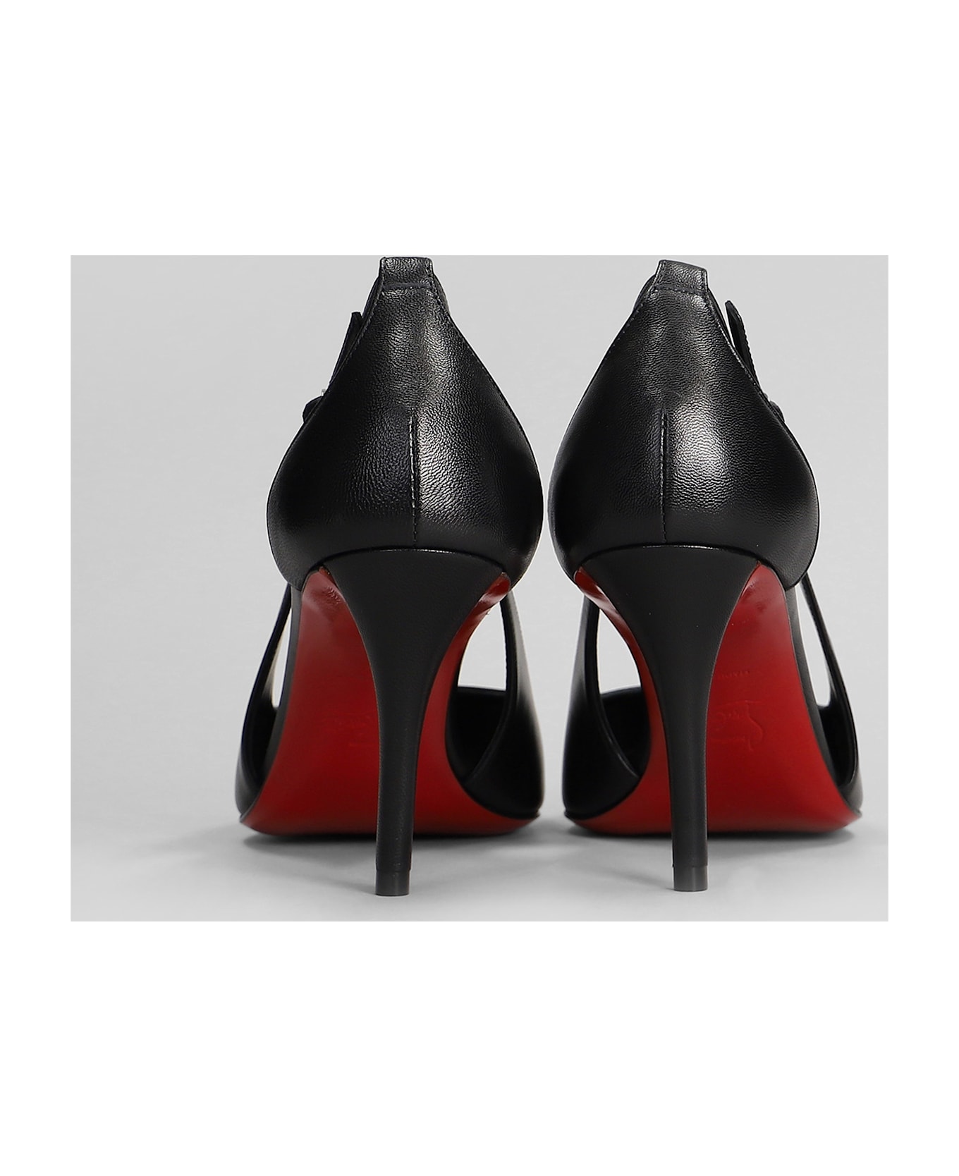 Christian Louboutin Apostrophatoric 80 Pumps In Black Leather - Black/lin Black