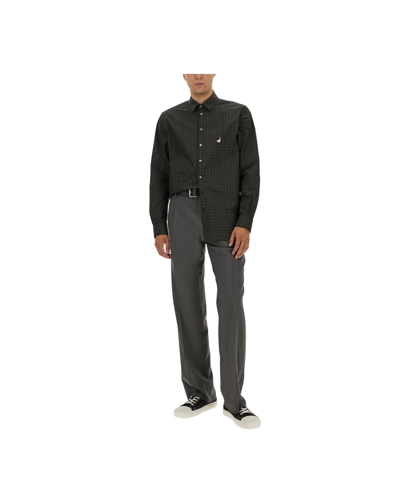 Moschino Shirt With Goose Embroidery - GREY