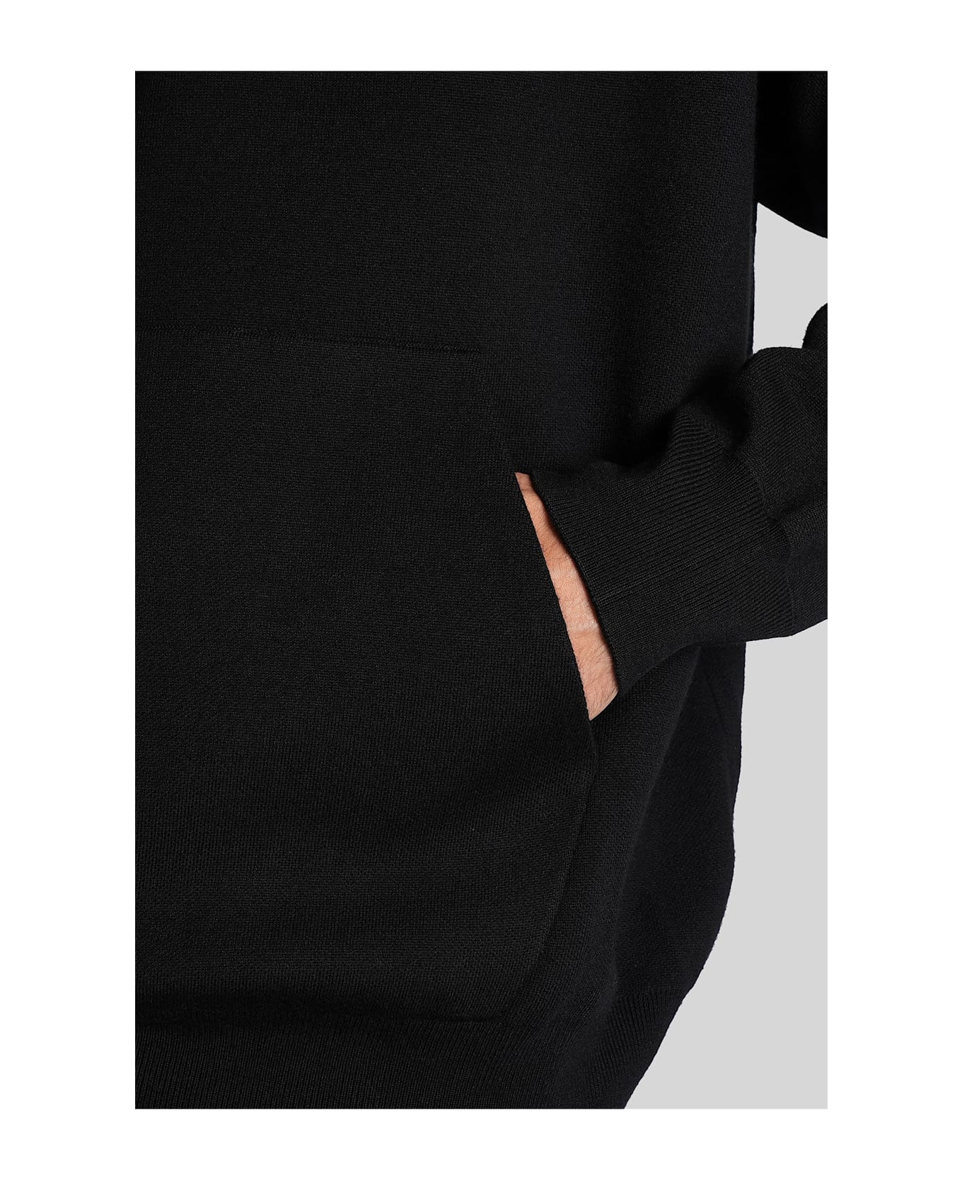 Attachment Sweatshirt In Black Wool - black