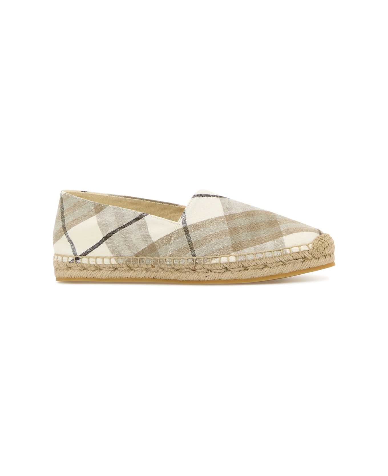 Burberry Embroidered Canvas Mews Check Espadrilles - COTTONIPCHECK