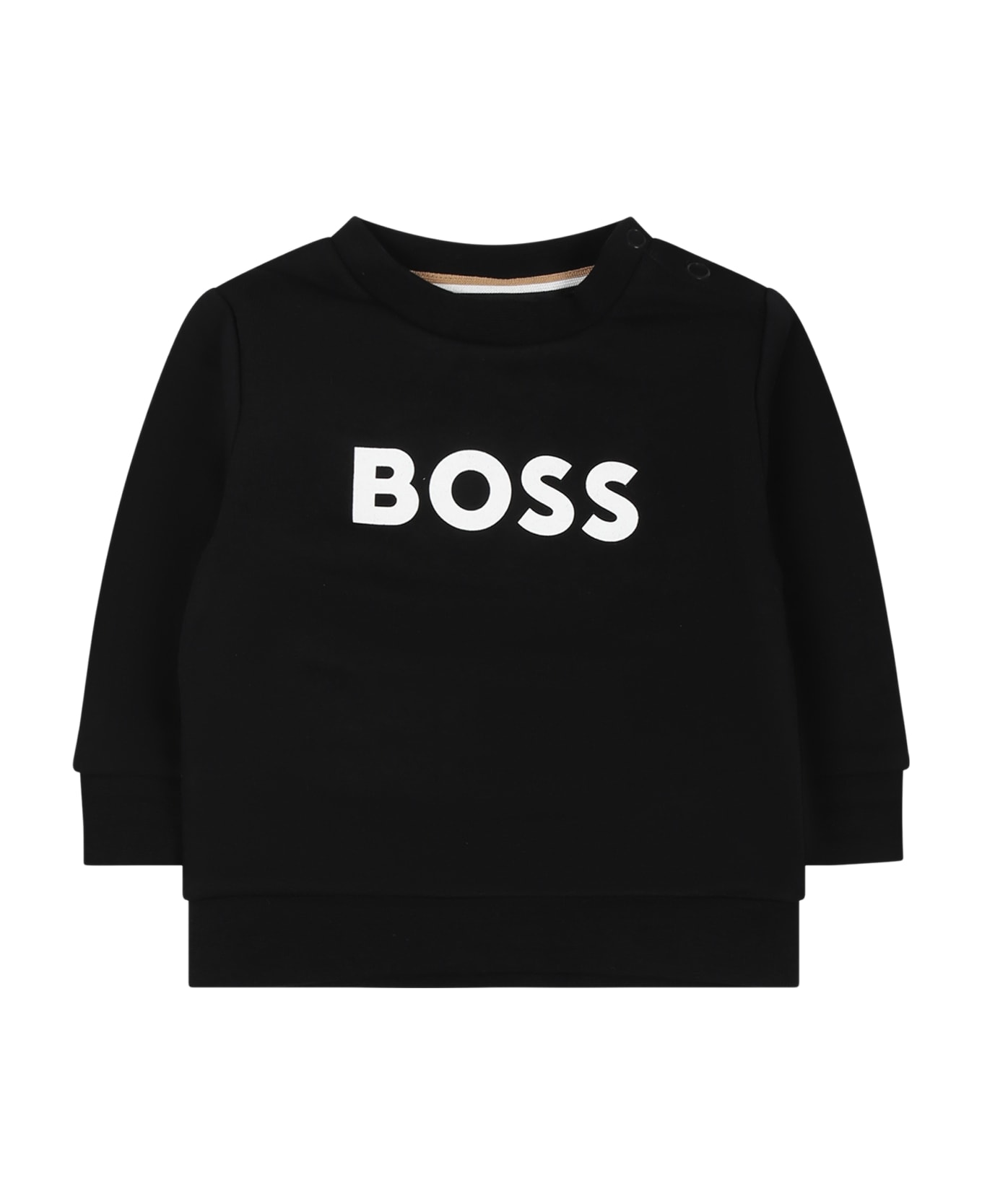 Hugo Boss Black Sweatshirt With Logo For Baby Boy - Black ニットウェア＆スウェットシャツ