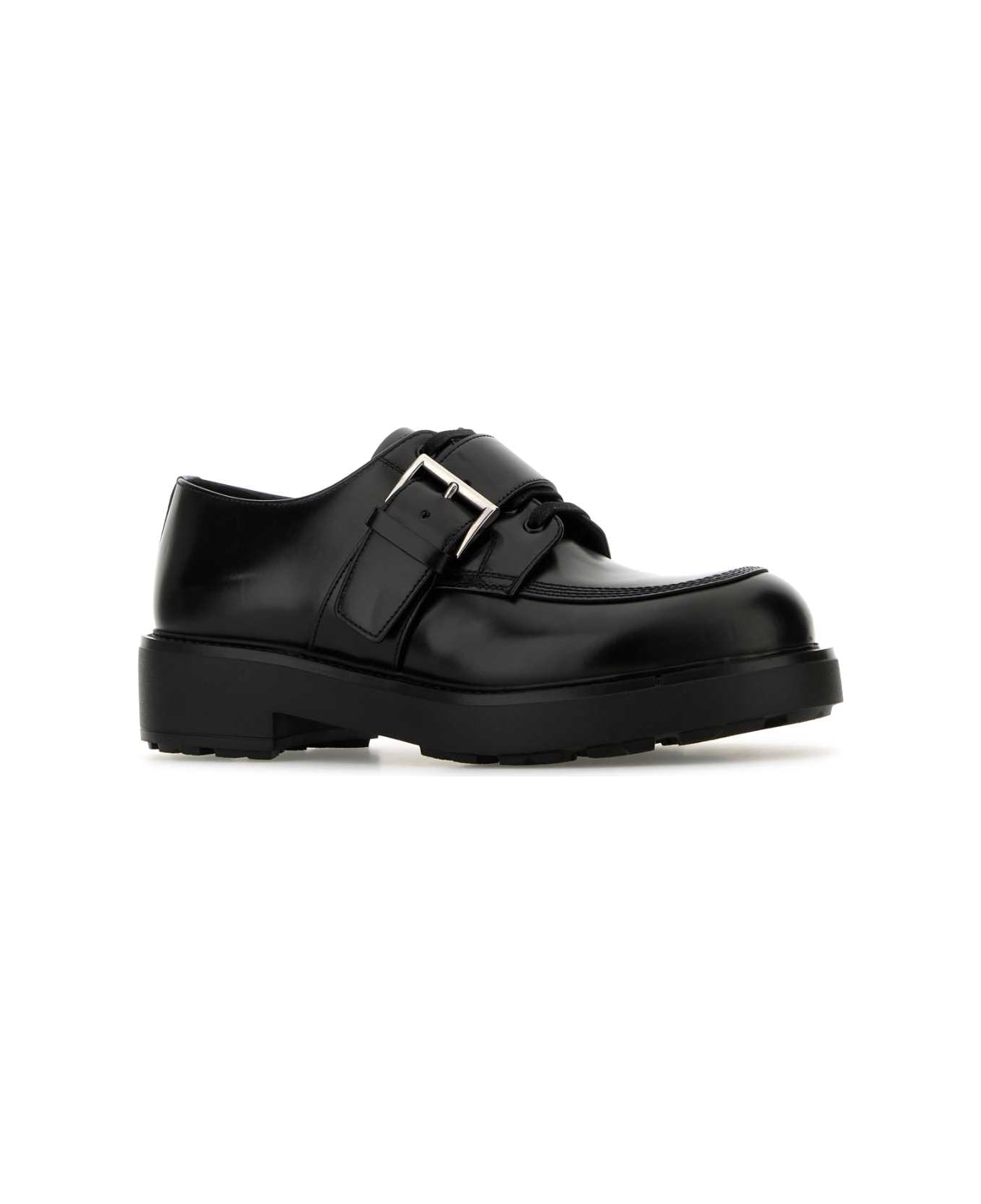 Prada Black Leather Lace-up Shoes - NERO