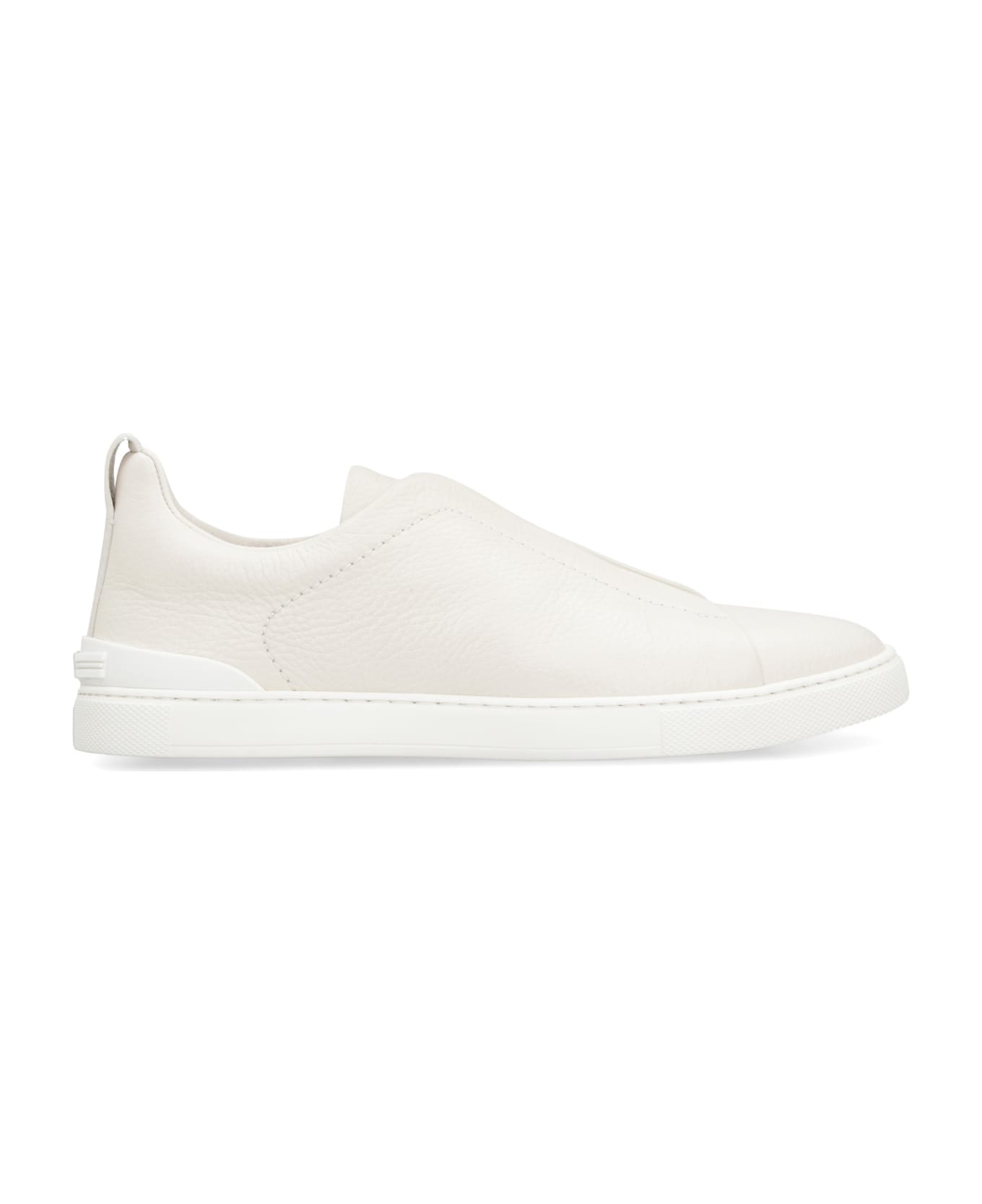 Zegna Triple Stitch Leather Sneakers - White スニーカー