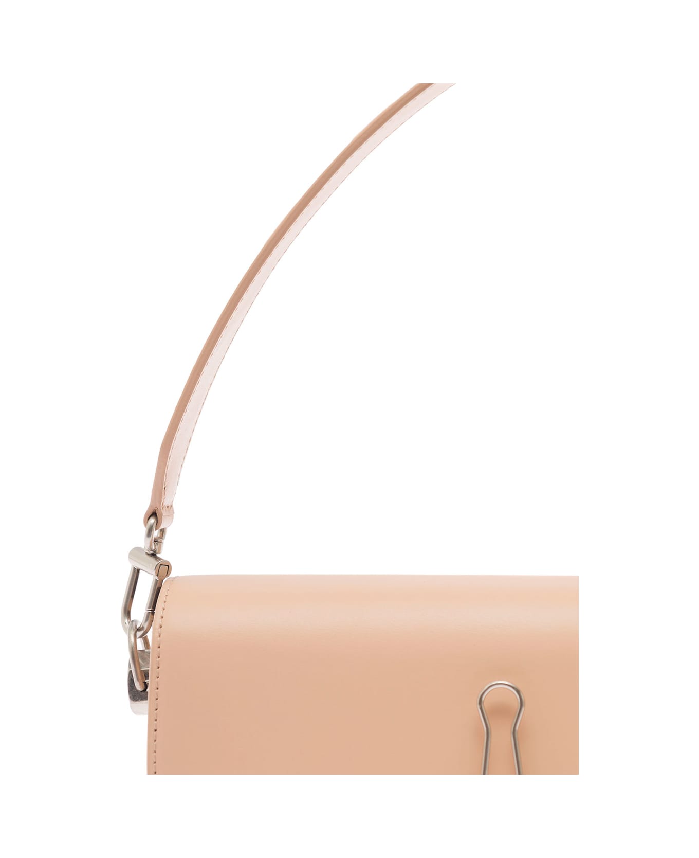 Off-White Binder Clip Crossbody Bag In Pink Leather Woman - Pink