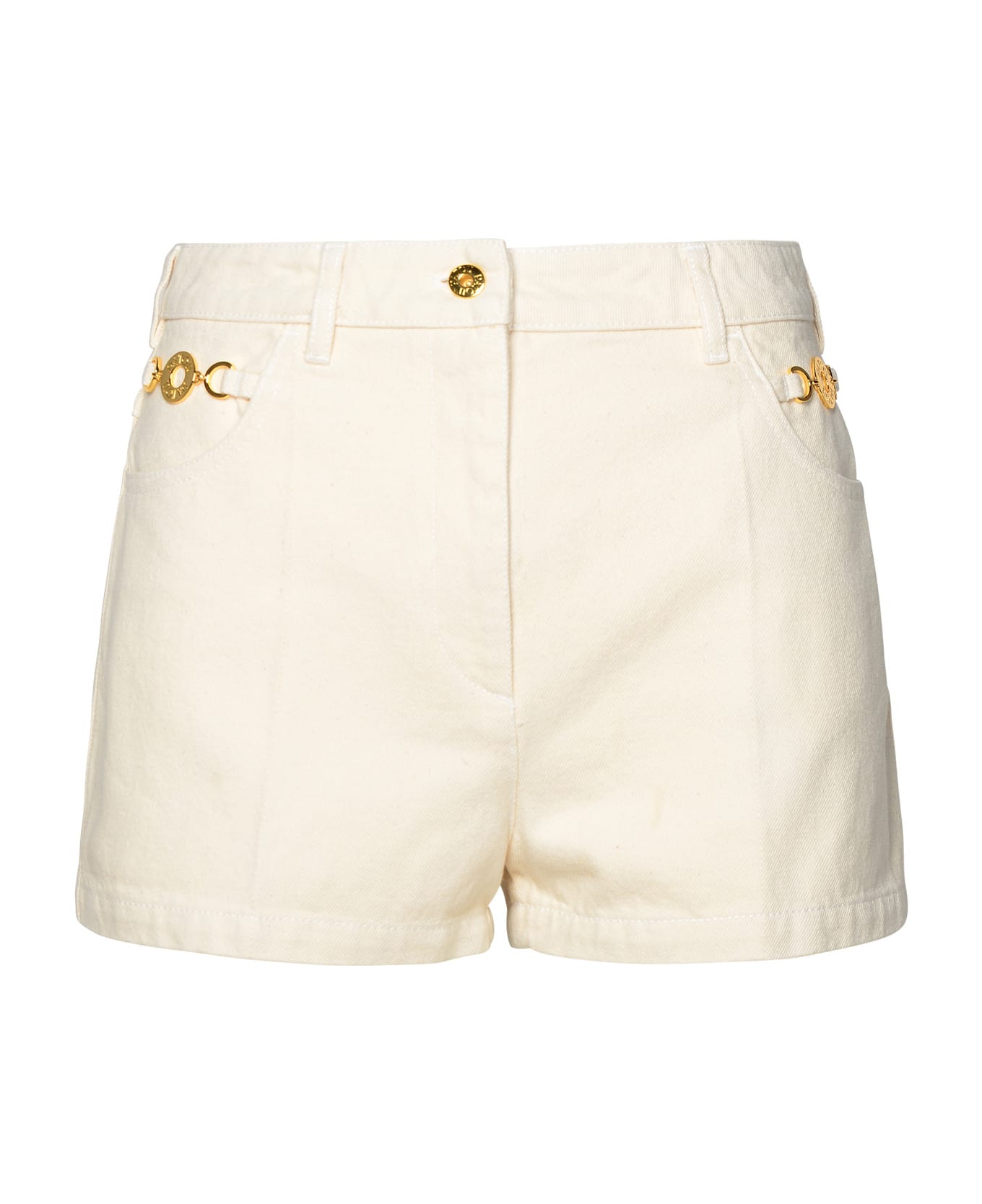 Patou Ivory Cotton Mini Shorts - Beige