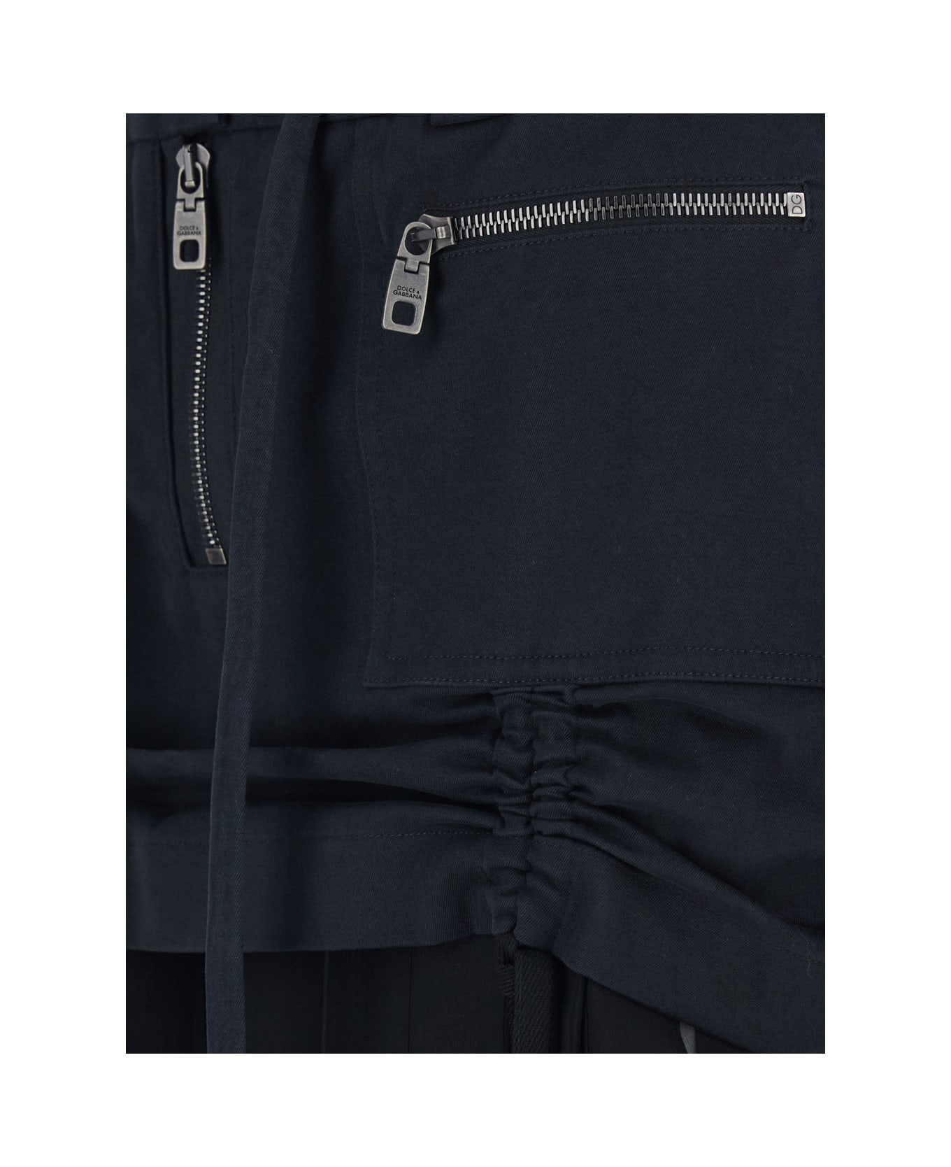 Dolce 
Gabbana Black Skirt With Pleated Design And Drawstring Waist In Silk Blend Stretch Woman - Black