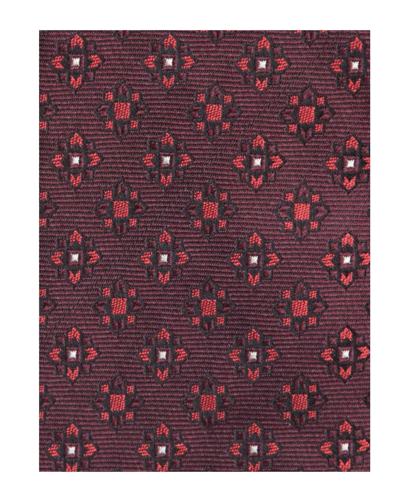 Canali 8cm Floral Pattern Bordeaux Tie - Bordeaux