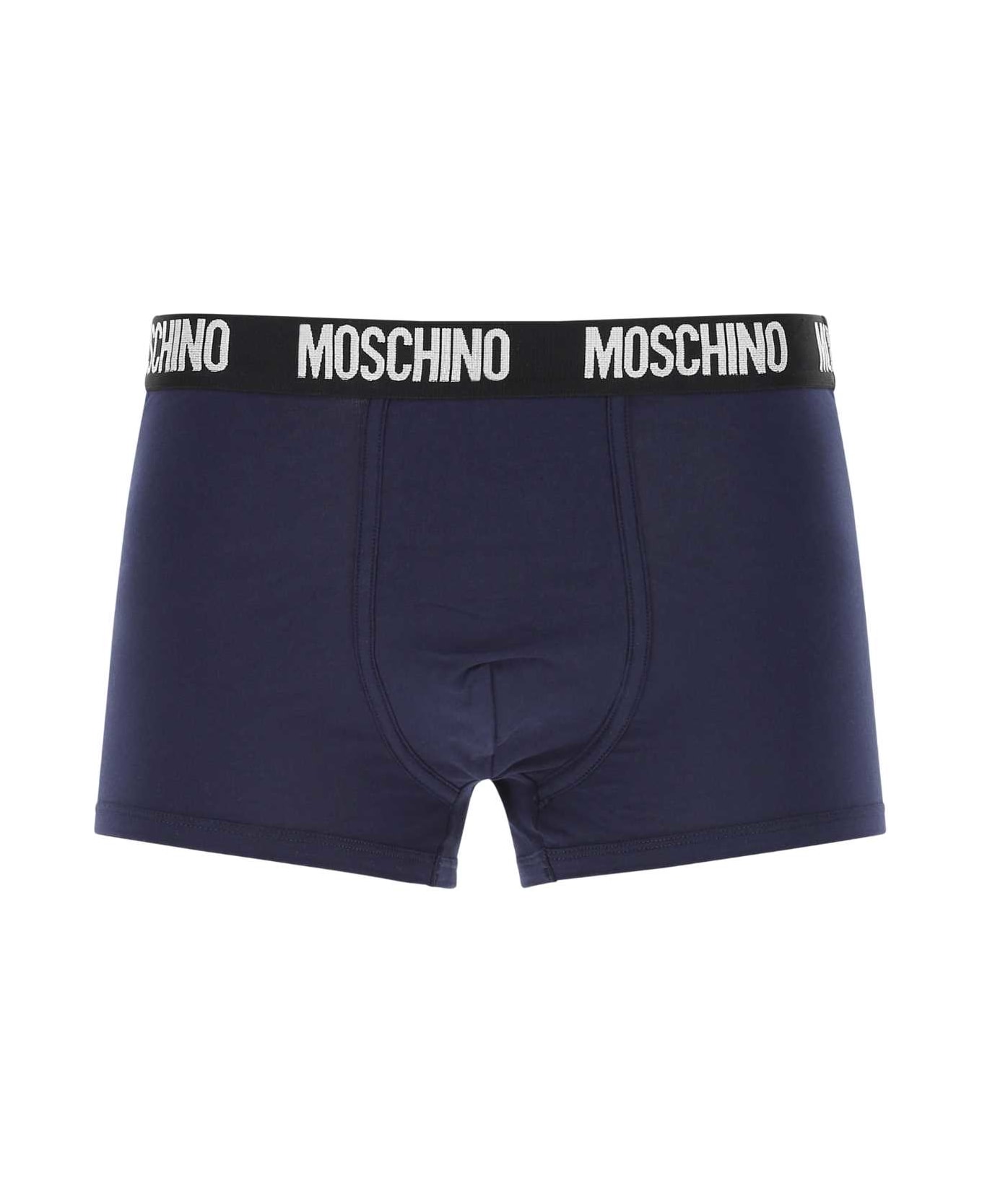 Moschino Blue Stretch Cotton Boxer - 0290 ショーツ