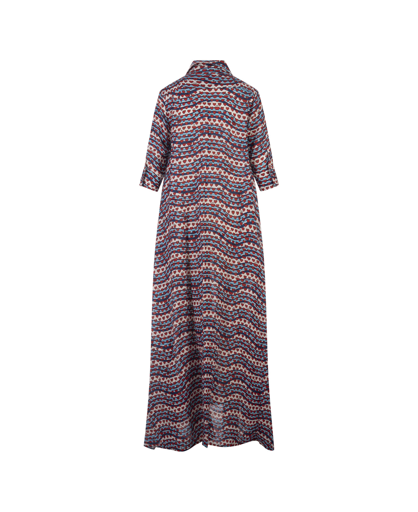 Alessandro Enriquez Long Printed Linen Shirt Dress - Multicolour ワンピース＆ドレス