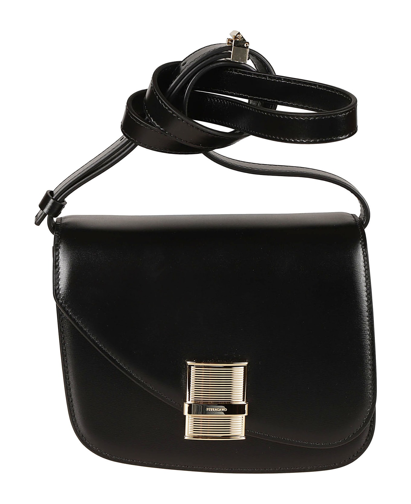 Ferragamo Classic Flap Shoulder Bag - Black