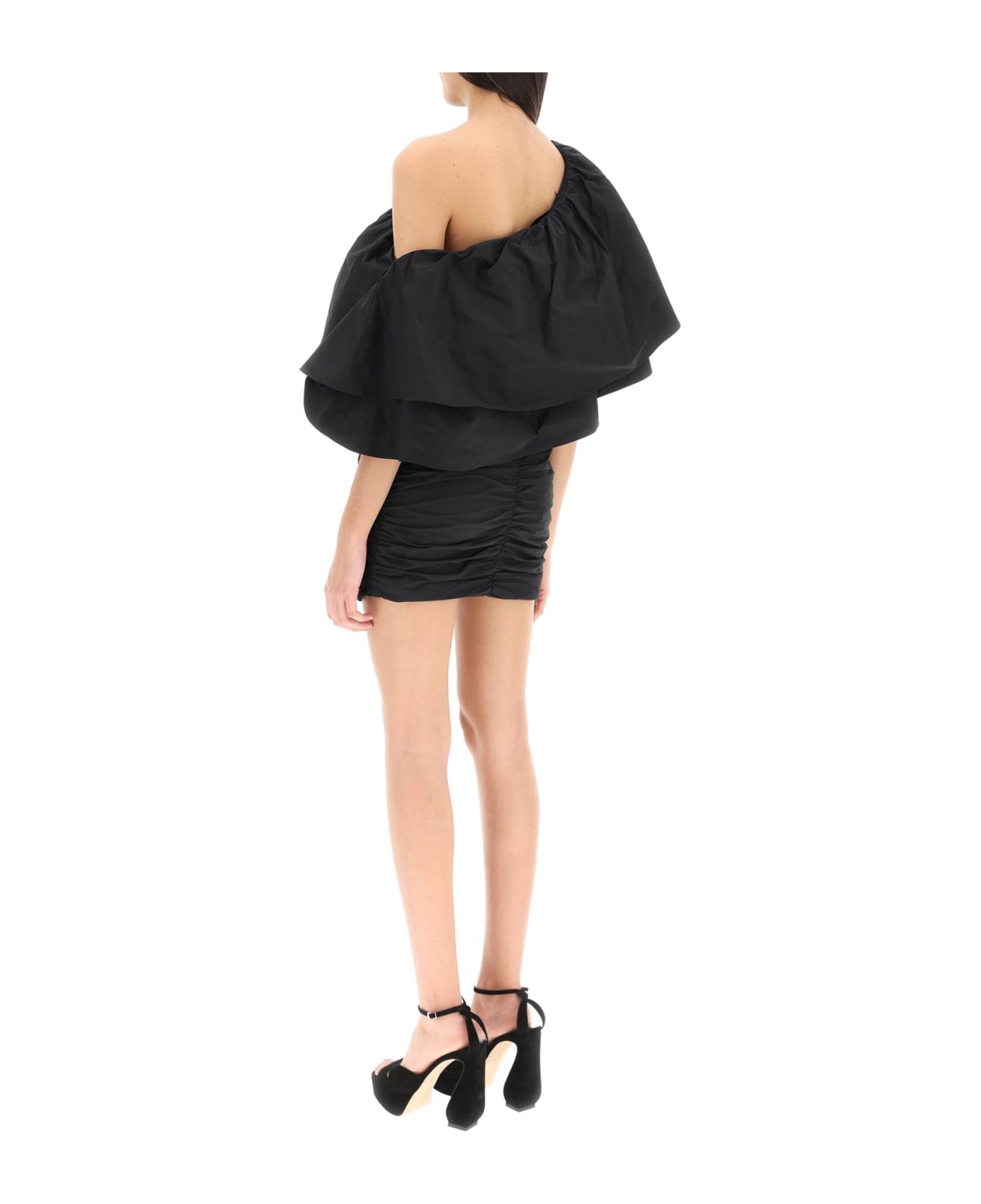 Rotate by Birger Christensen 'taft' One-shoulder Mini Dress - BLACK (Black)