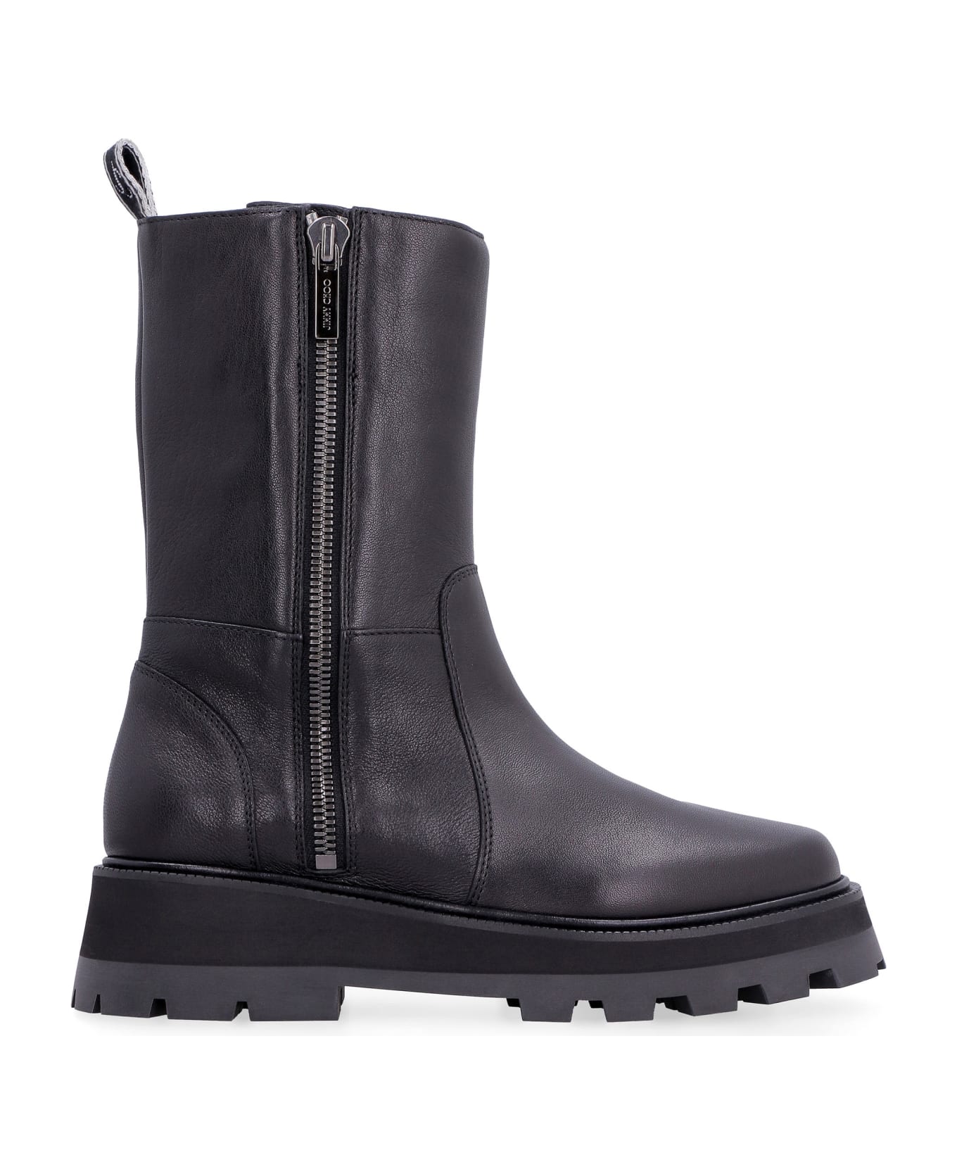 Jimmy Choo Bayu Flat Leather Boots - Black