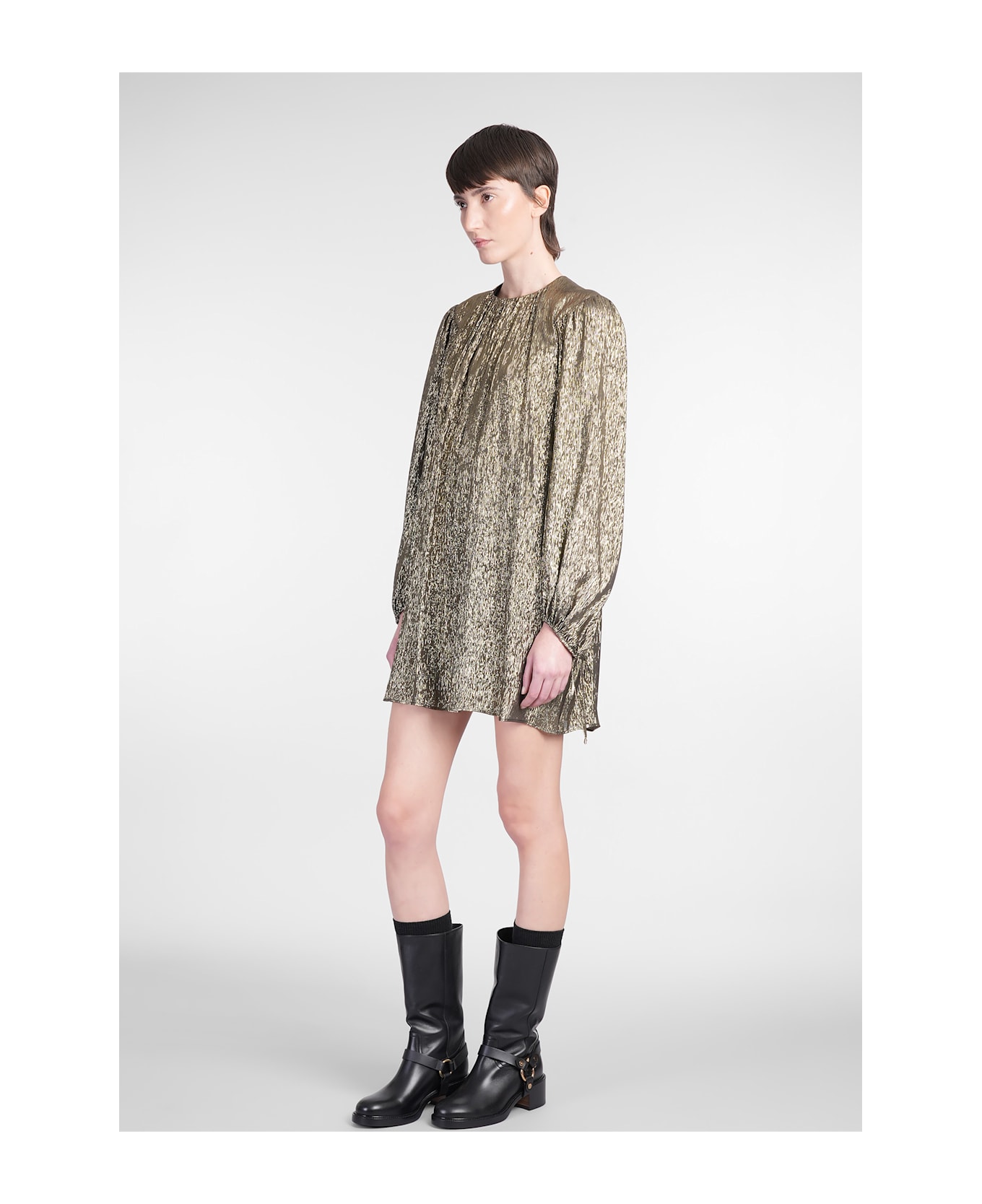 Chloé Dress Woman In Gold Silk - gold