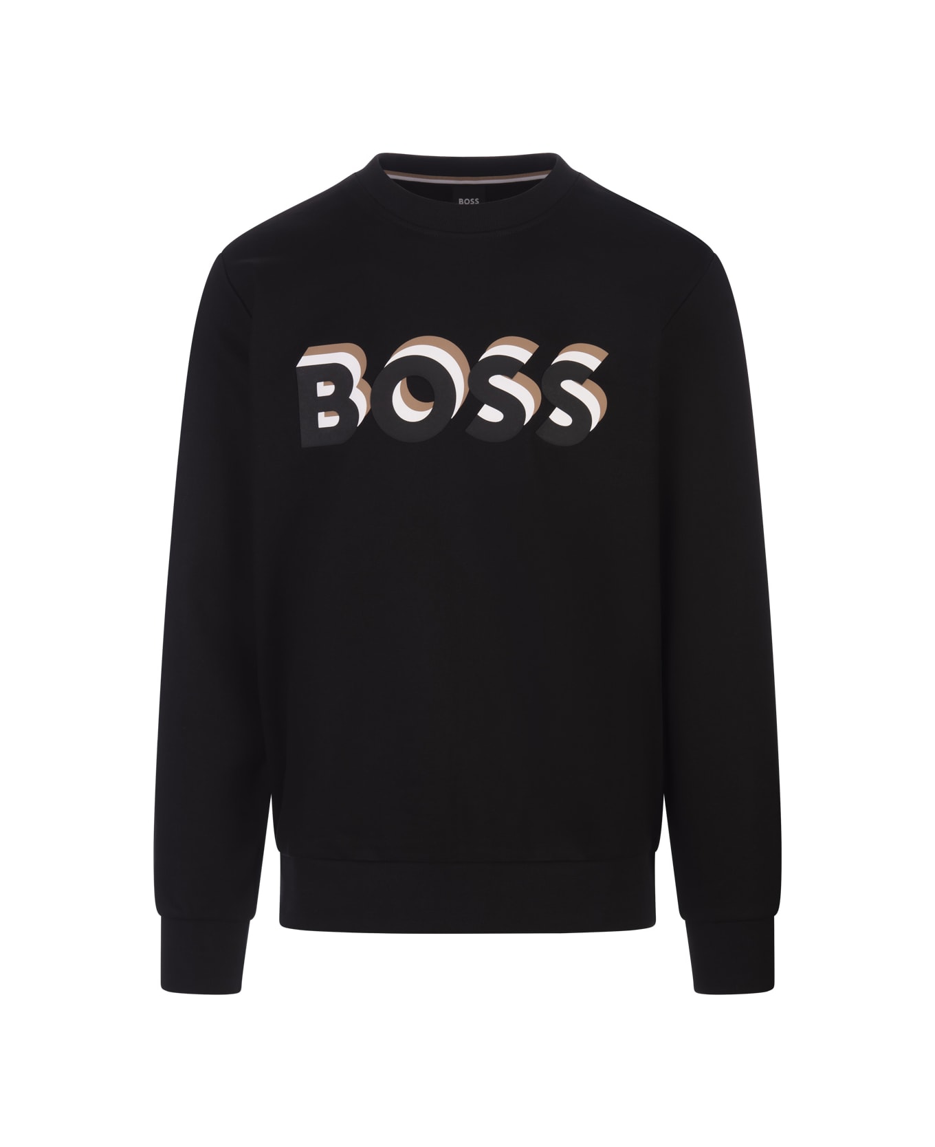 Hugo Boss Black Crew Neck Sweatshirt With Logo - Black