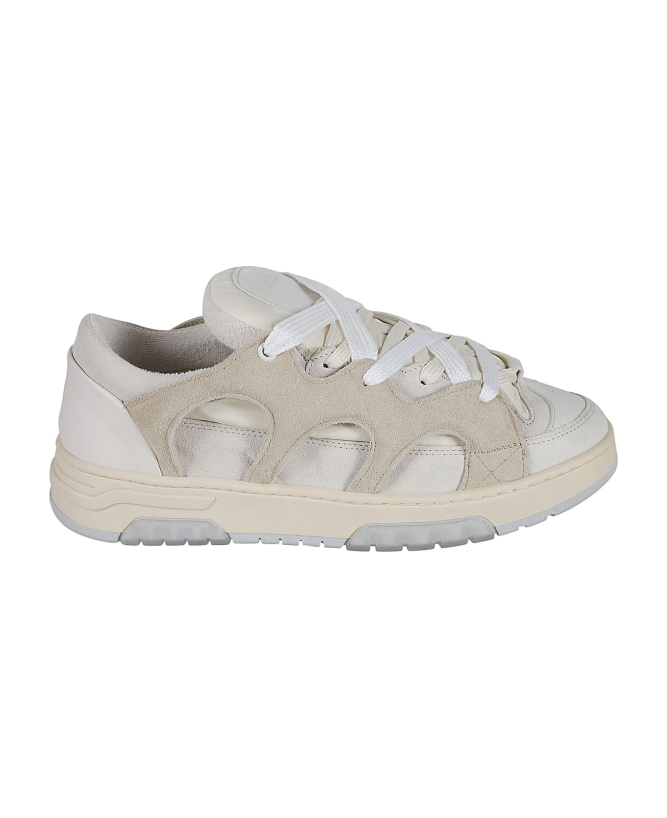 Paura Velvet Logo Sneakers - Cream Off White