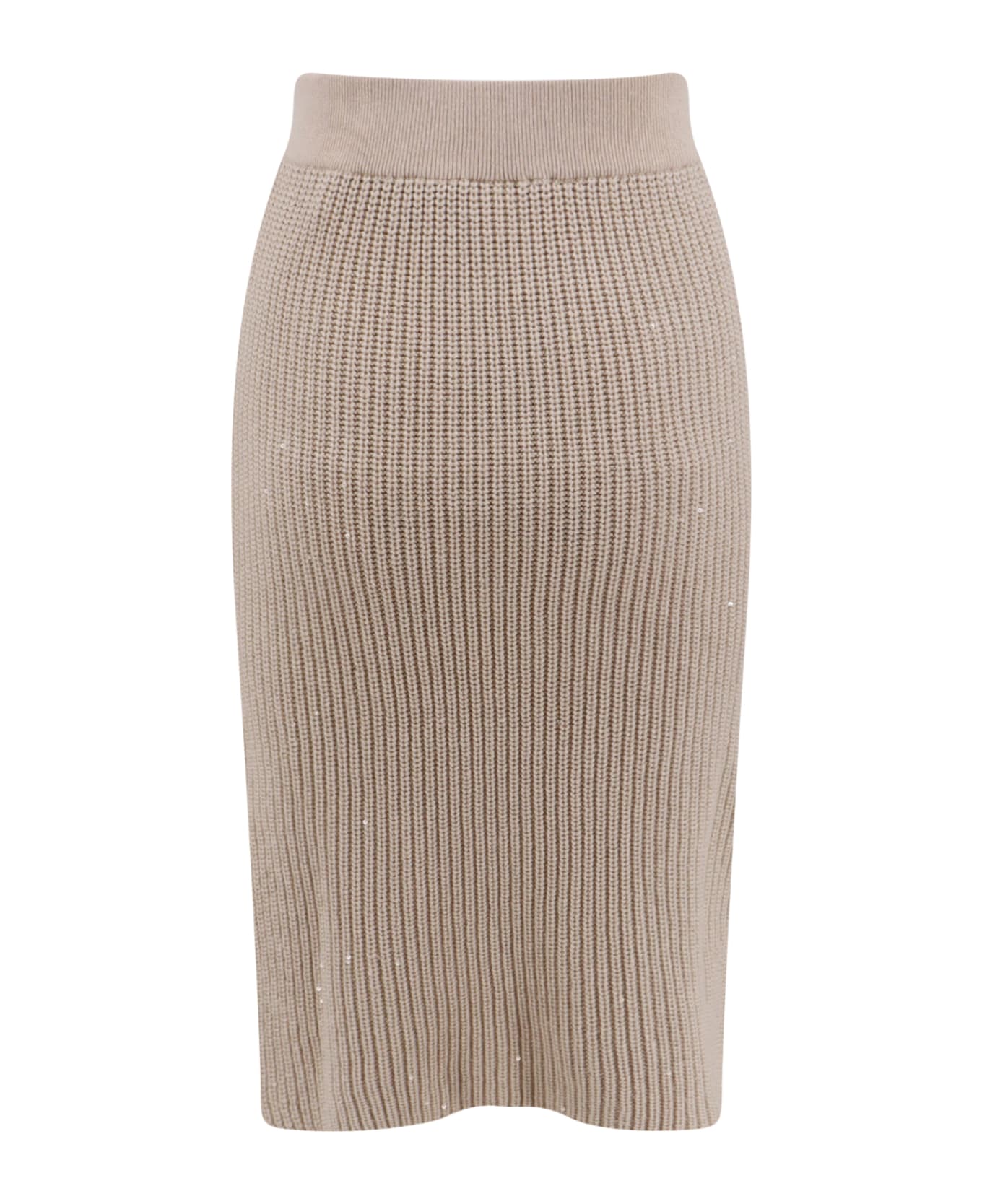 Brunello Cucinelli Knitted Midi Skirt - Beige
