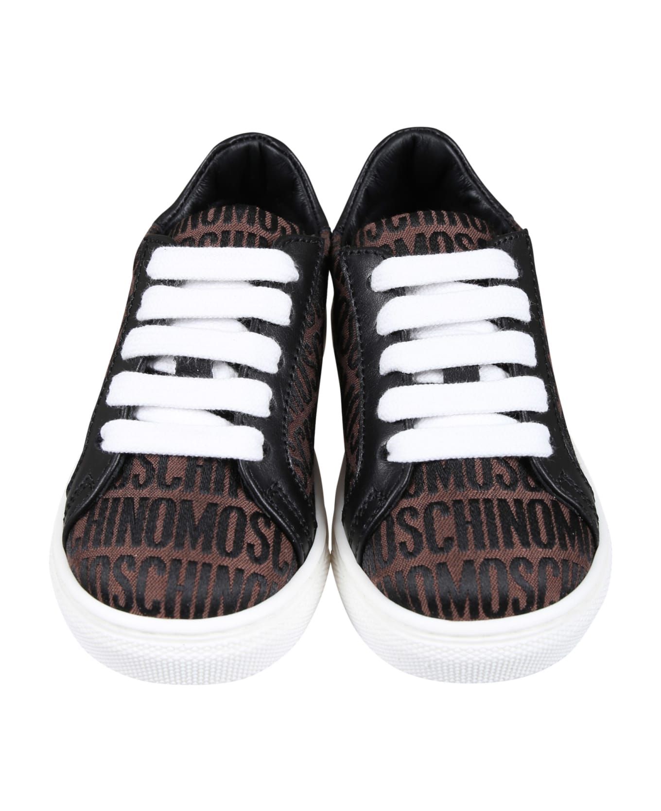 Moschino Brown Lace-ups For Kids With Logo - Brown