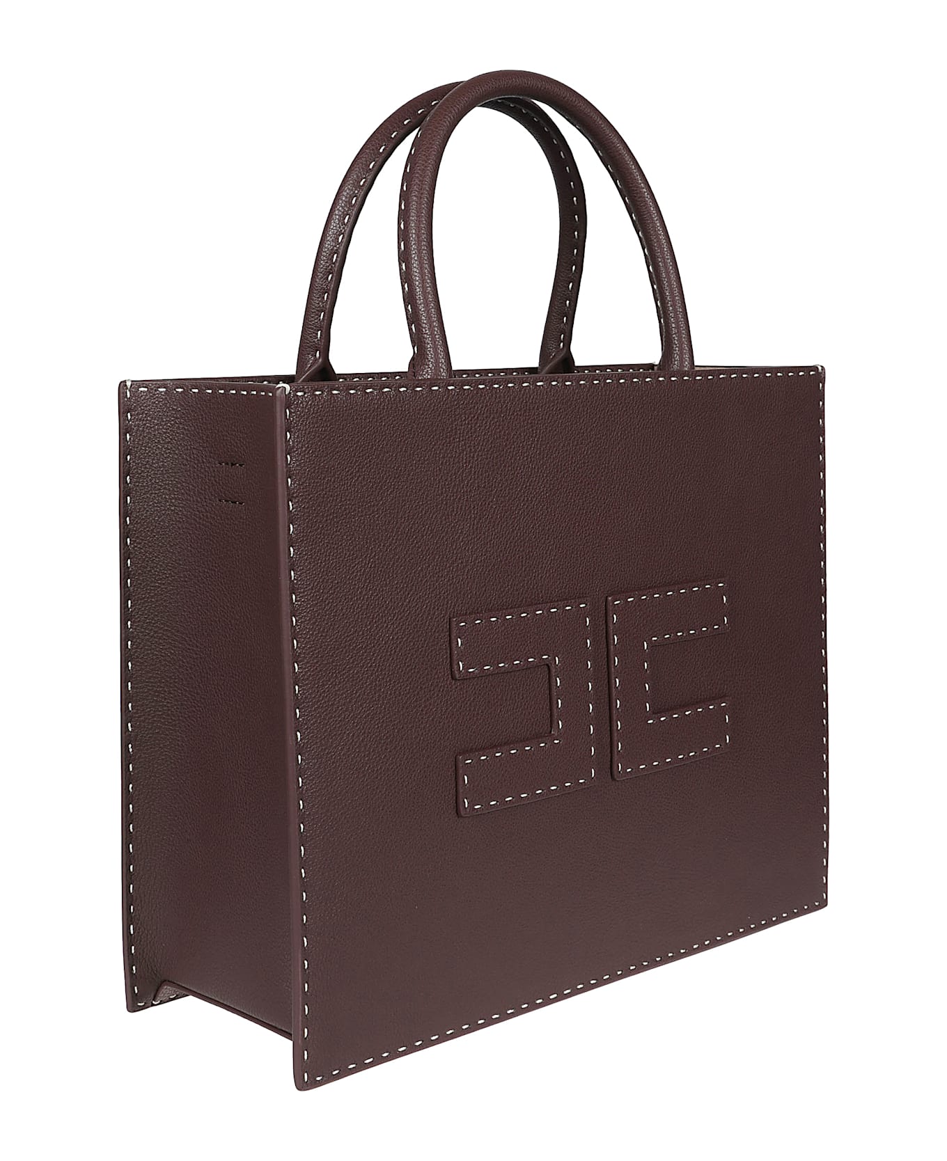 Elisabetta Franchi Medium Logo Tote Bag - Cacao