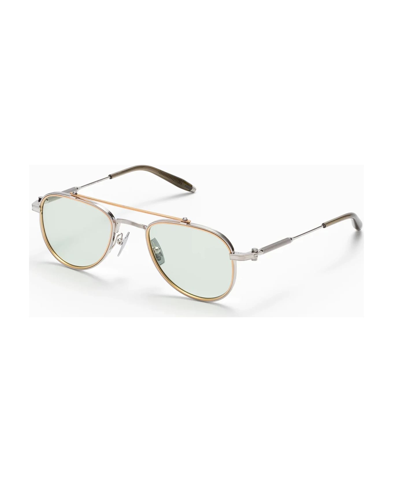 Akoni Calisto - Brushed Silver/matte Gold Brow Bar/olive Glasses - silver/gold