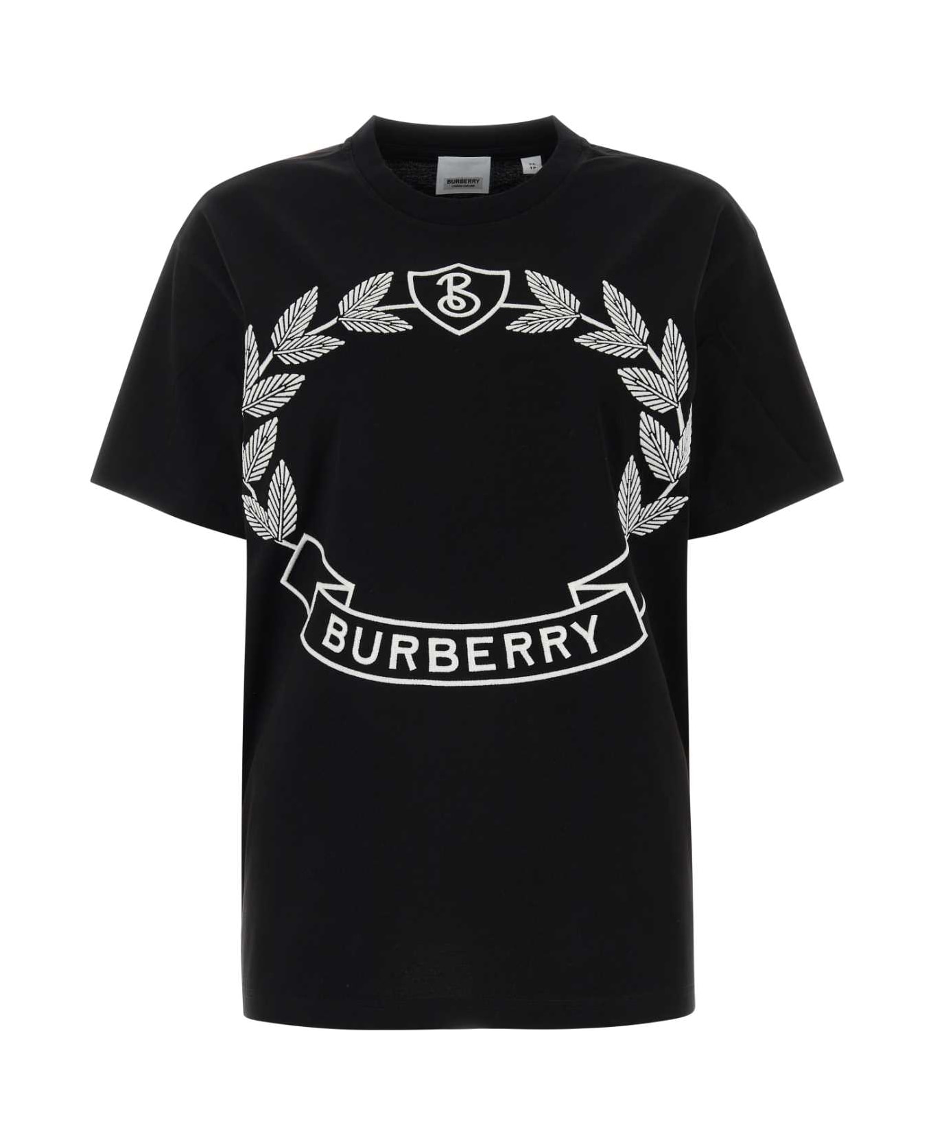 Burberry Black Cotton Oversize T-shirt - BLACK Tシャツ