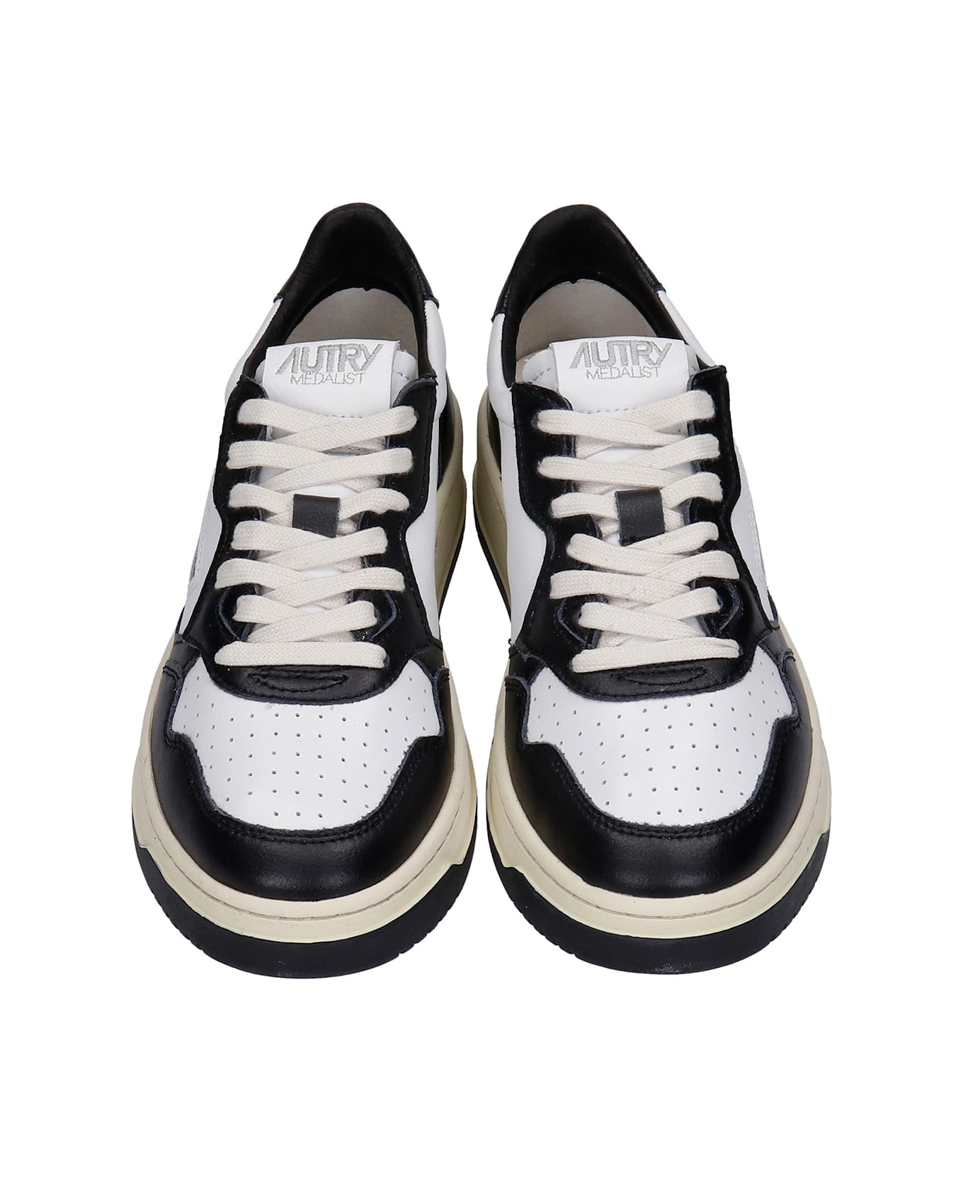 Autry 01 Sneakers In White Leather - WHITE/BLACK