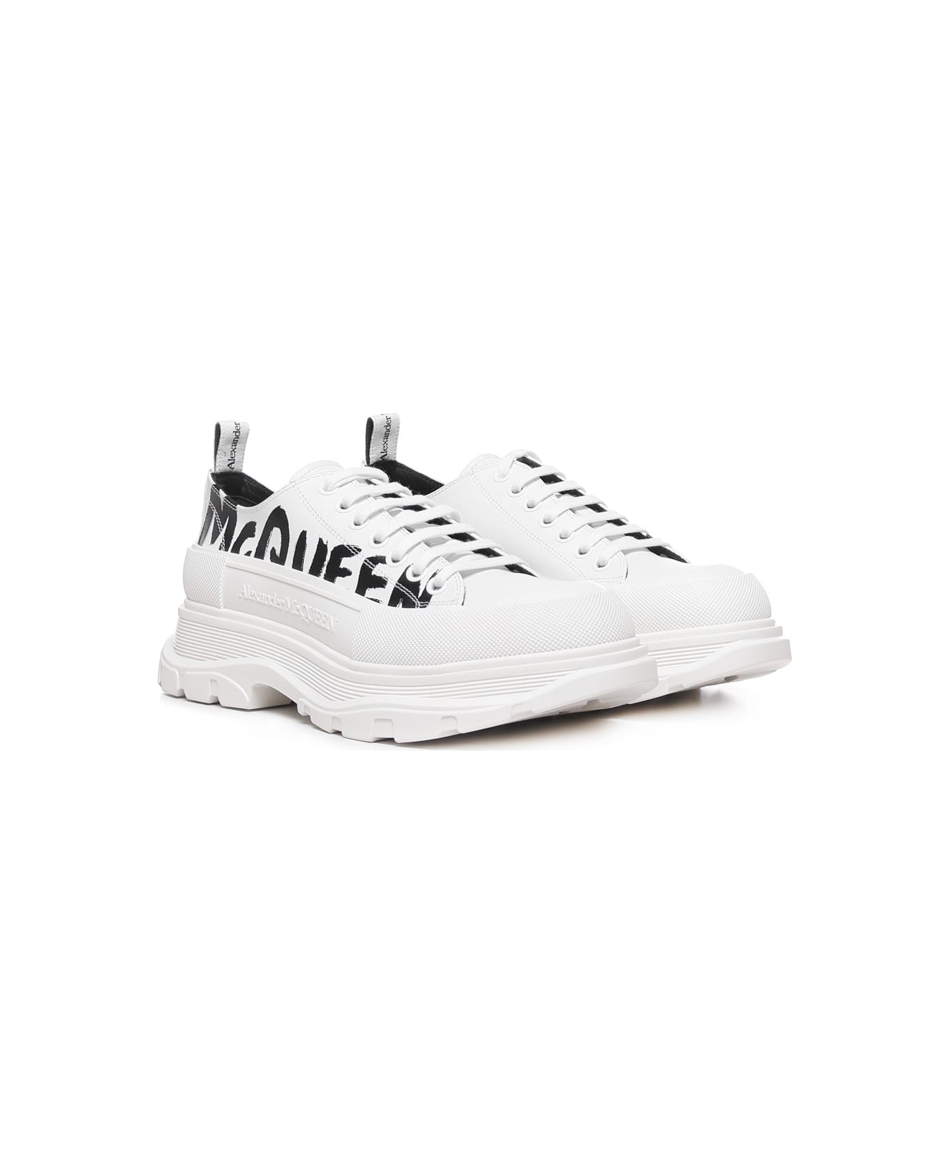 Alexander McQueen Graffiti Logo Sneakers - White