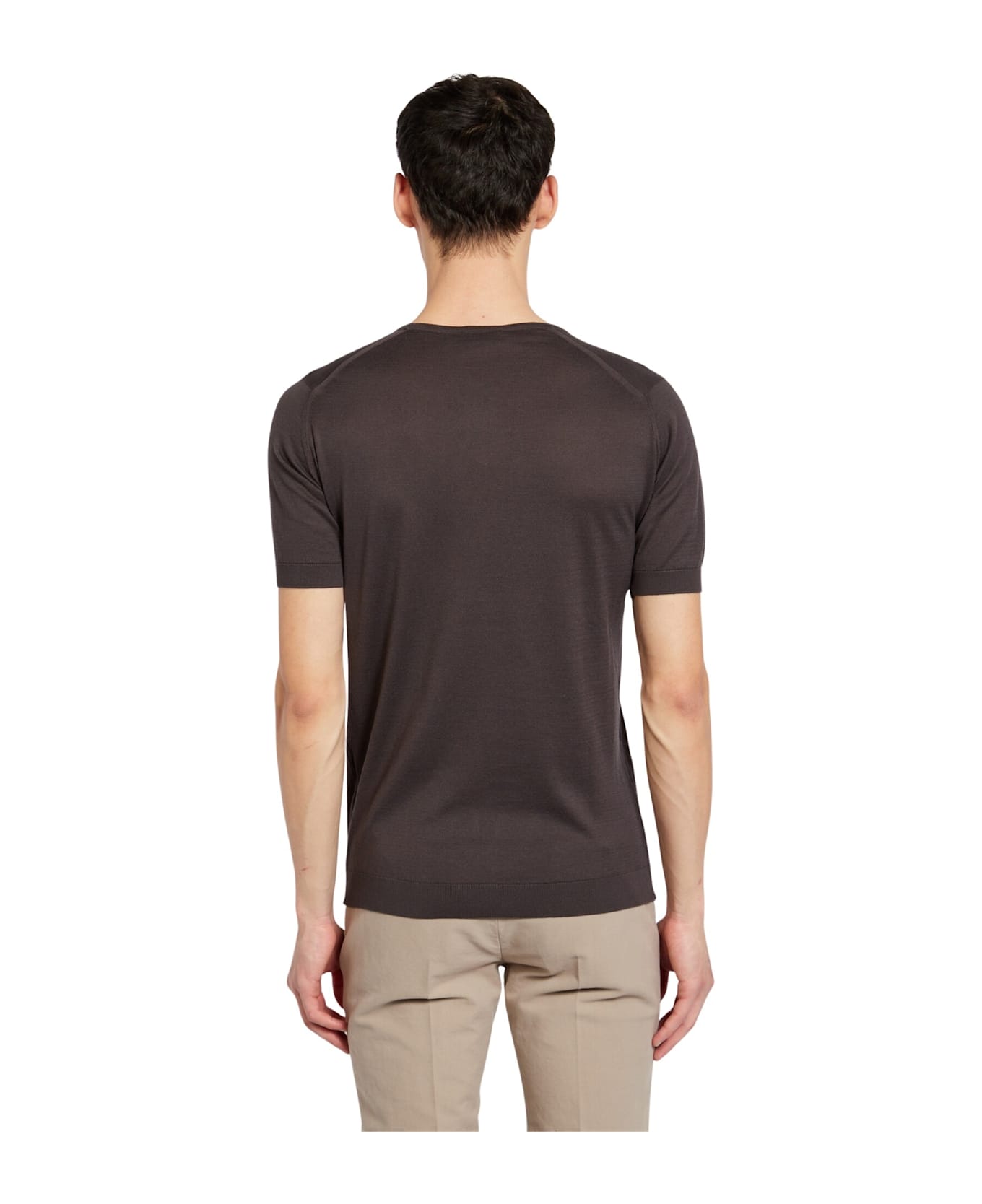 John Smedley Belden T-shirt Cn Ss - Chocolat
