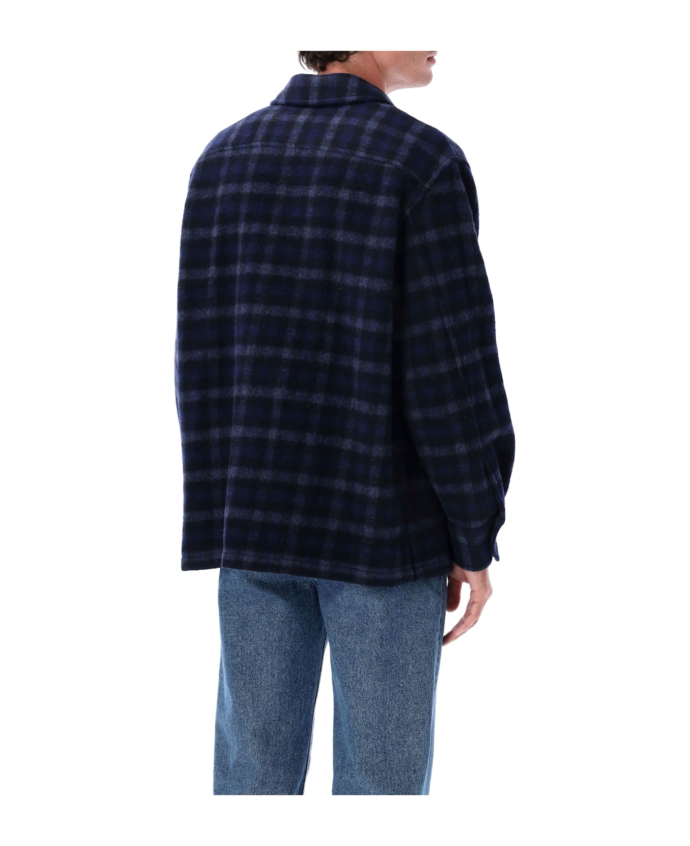 A.P.C. Stanley Checked Wool Overshirt - DARK NAVY